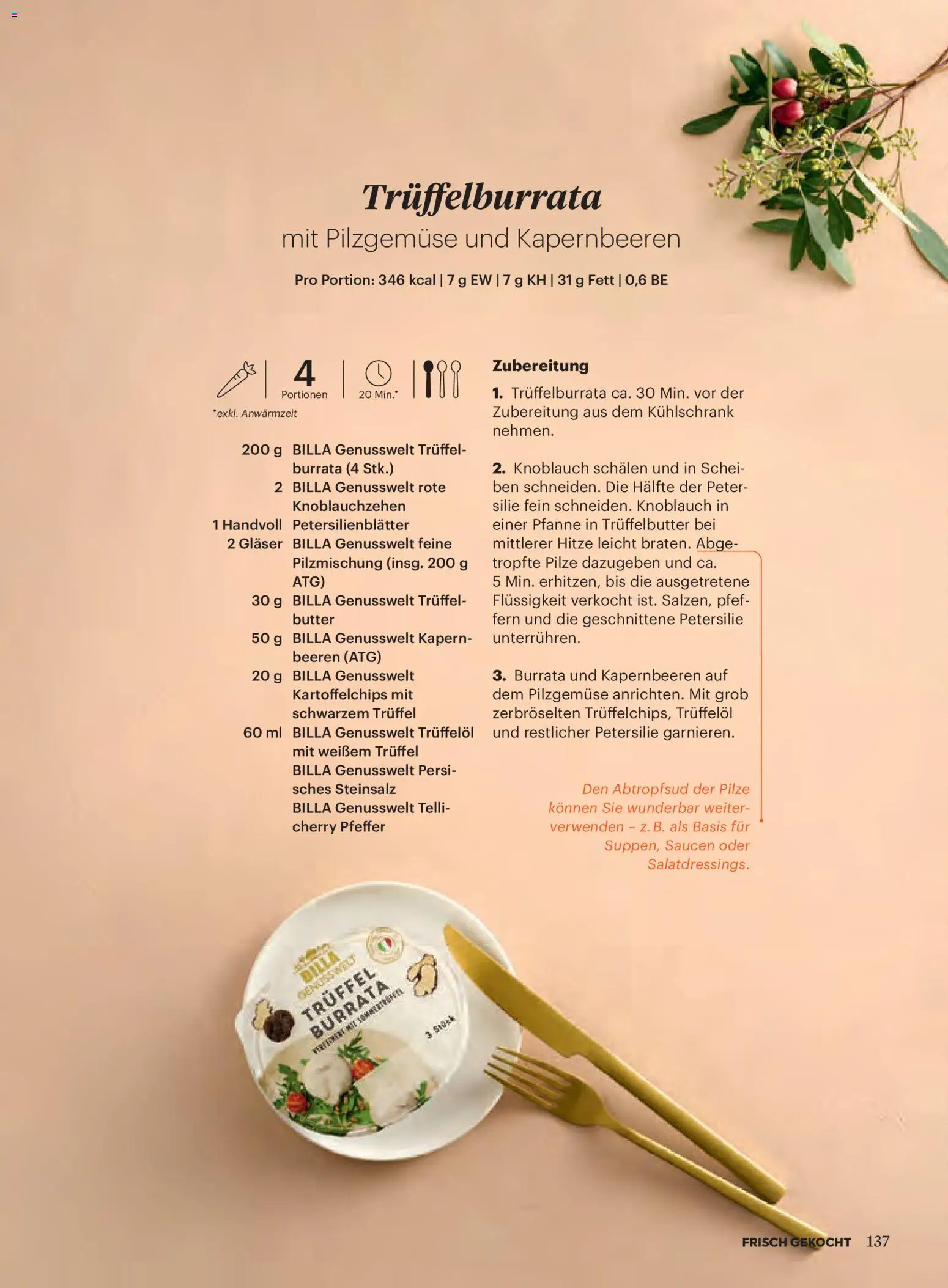Billa AT akciós ujság - amely érvényes a következő dátumtól: 2026.11.01. | Oldal: 137 | Termékek: Burrata