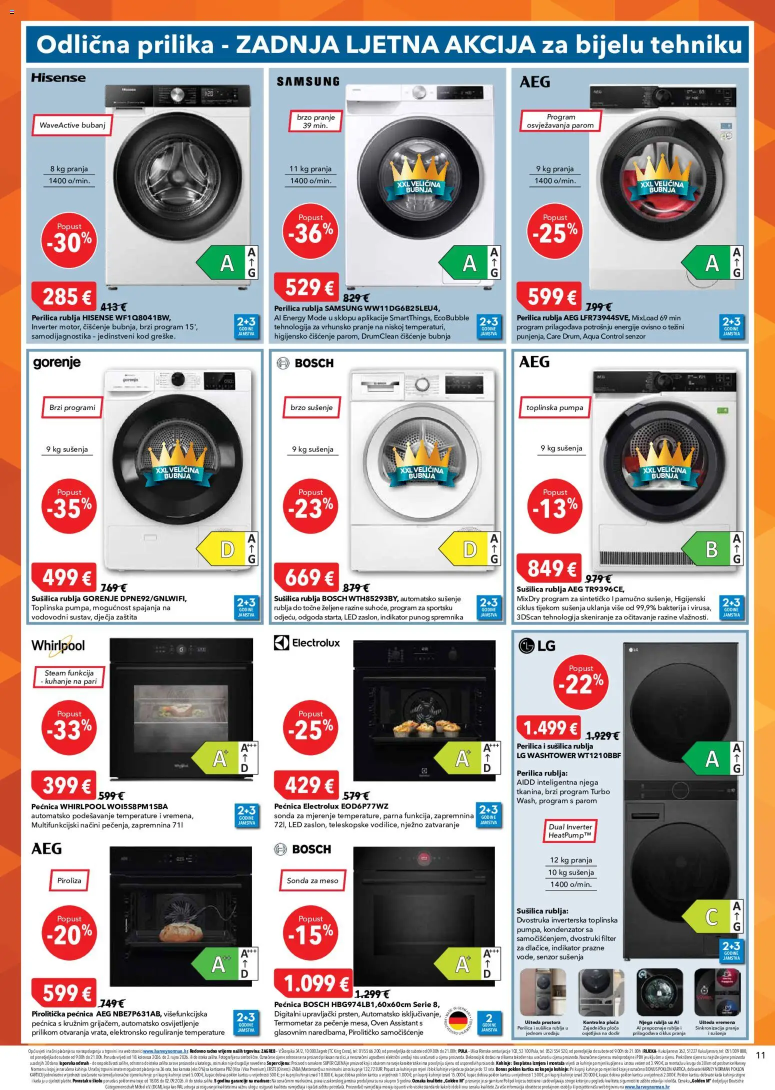 Harvey Norman katalog | vrijedi od 18.08.2026 | Stranica: 11 | Proizvodi: Meso, Led, Sušilica rublja, Sušilica