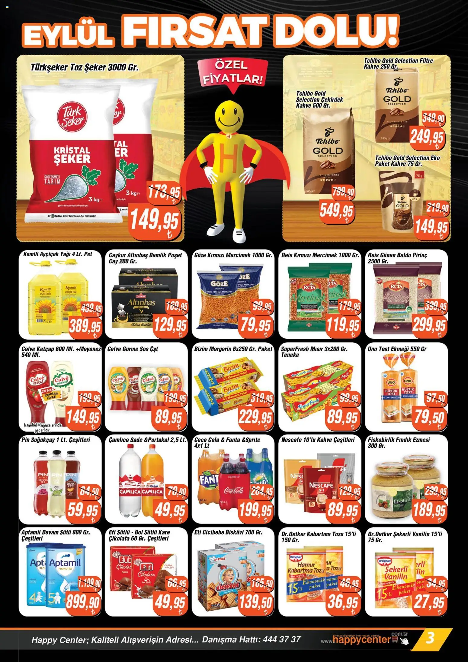 Happy Center Katalog - 23 Eylül 2026 tarihinden itibaren geçerlidir | Sayfa: 3 | Ürünler: Pirinç, Çay, Şeker, Demlik