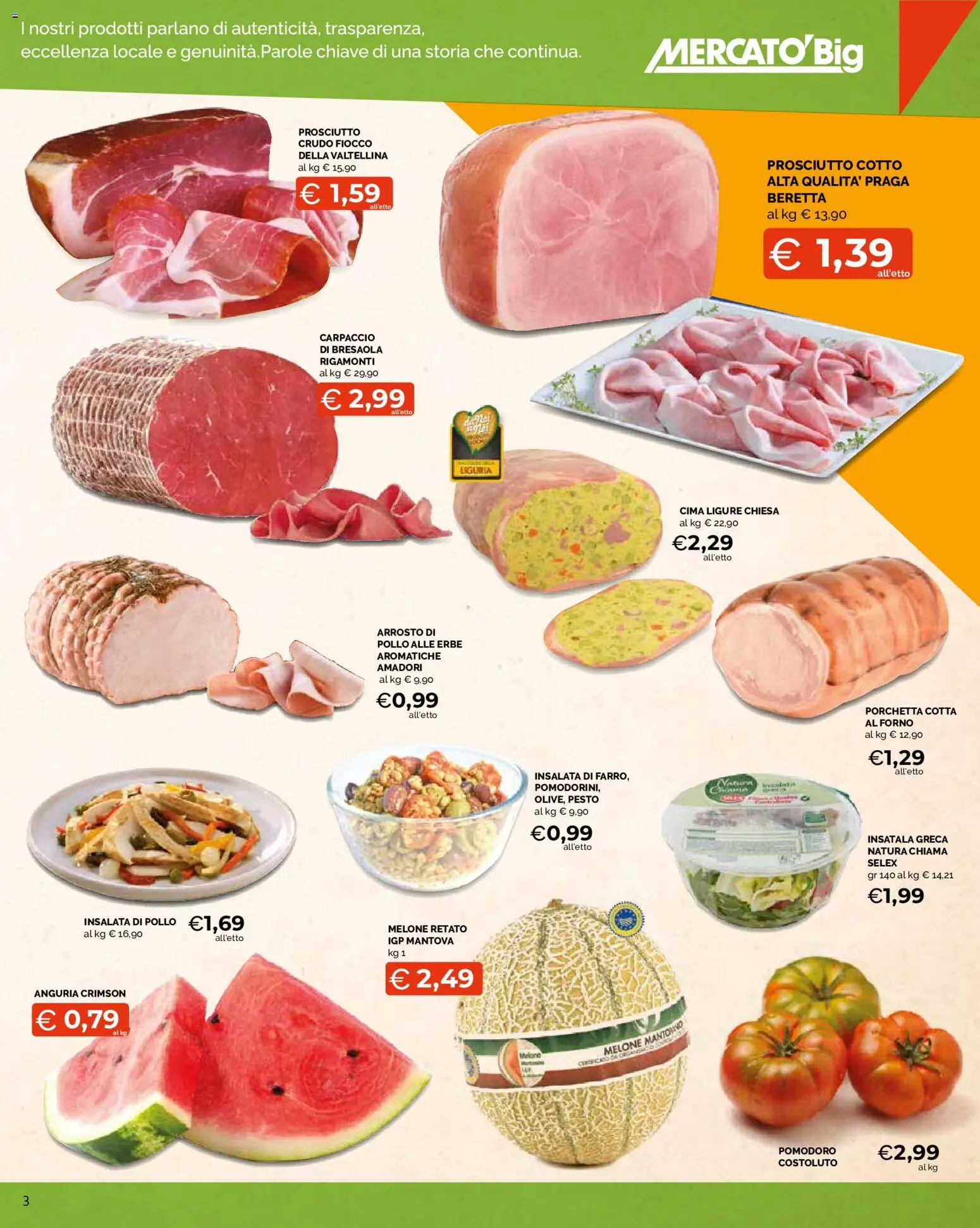 Volantino Mercatò del 18.06.2026 | Pagina: 3 | Prodotti: Pomodoro, Anguria, Pesto, Forno