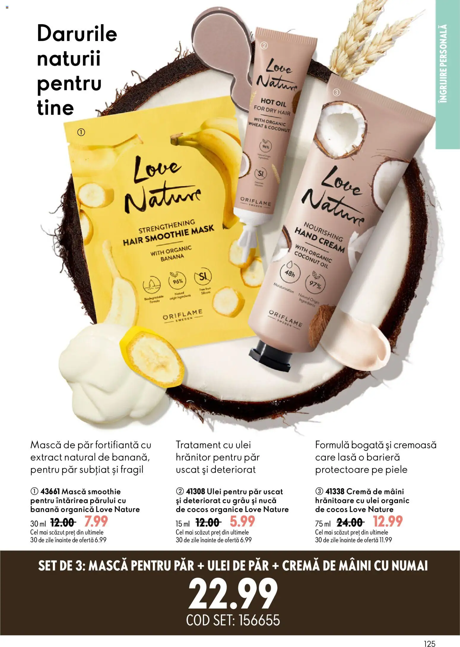 Noul catalog Oriflame – valabil de la 08.07.2026 | Pagină: 125 | Produse: Cremă, Ulei, Cremă de mâini, Smoothie