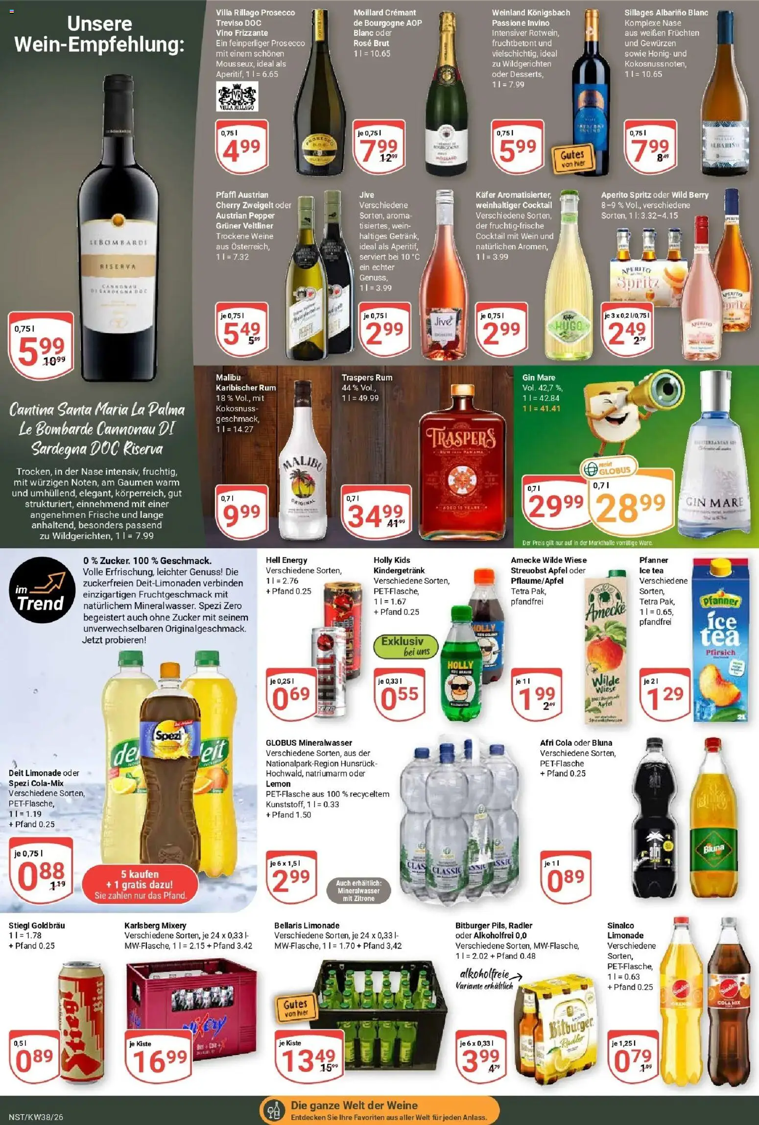 Globus Prospekt Neustadt (ab 14.09.2026) » Angebote online | Seite: 15 | Produkte: Bitburger, Äpfel, Limonade, Wein