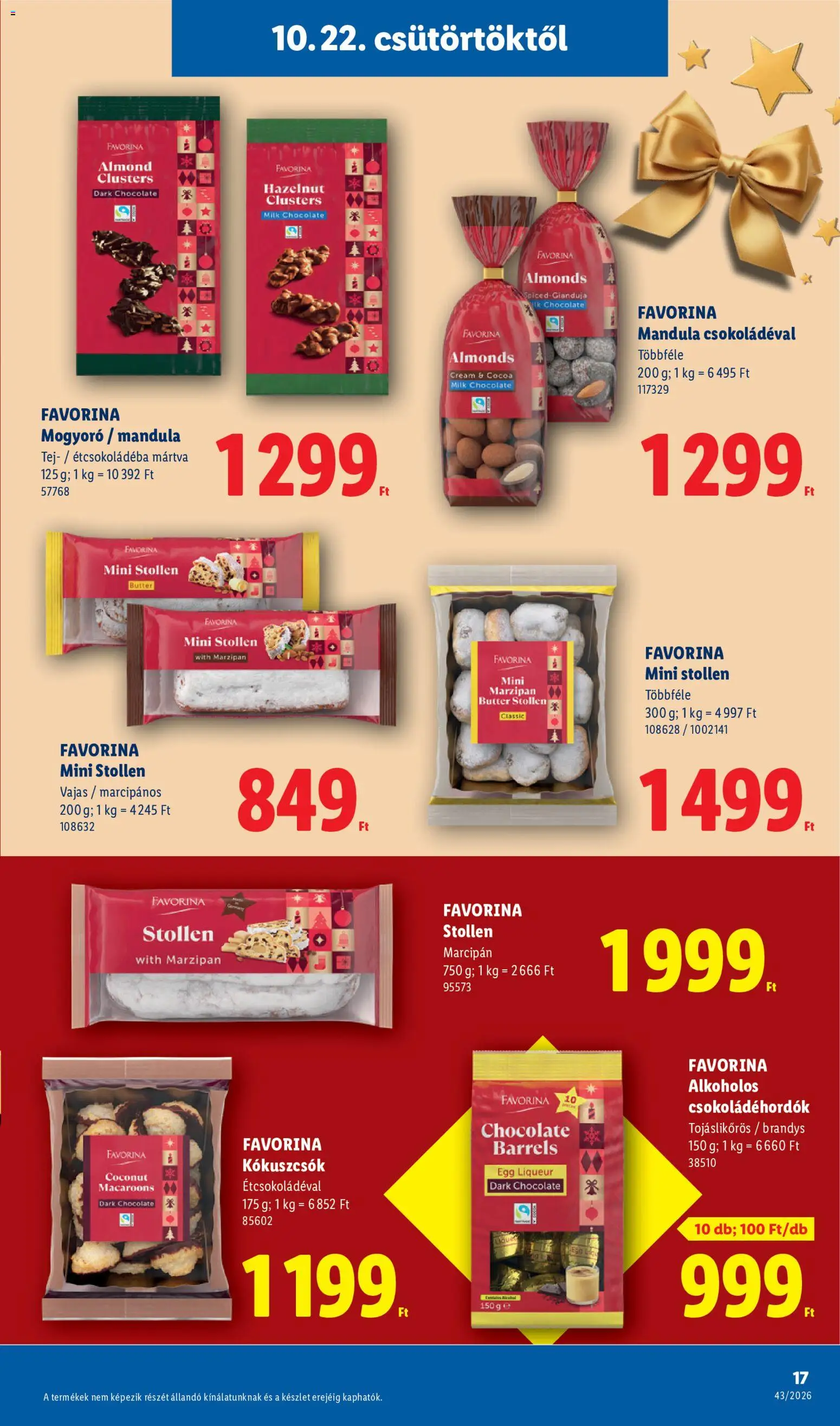Lidl akciós ujság - amely érvényes a következő dátumtól: 2026.10.22. | Oldal: 7 | Termékek: Mogyoró, Marcipan, Mandula, Tej