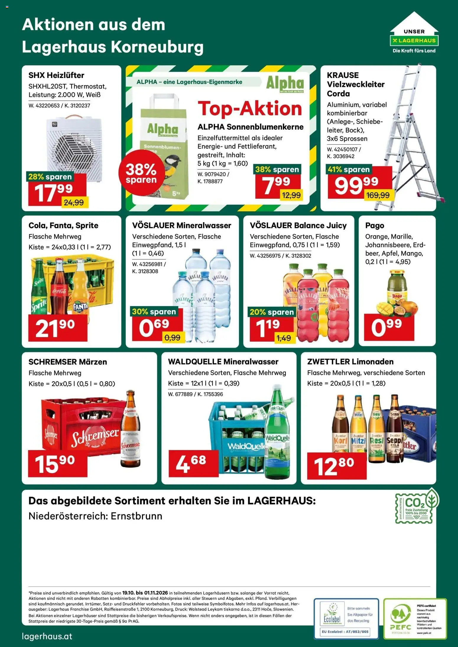 Lagerhaus Wochen Angebote gültig ab 19.10.2026 | Seite: 12 | Produkte: Mineralwasser
