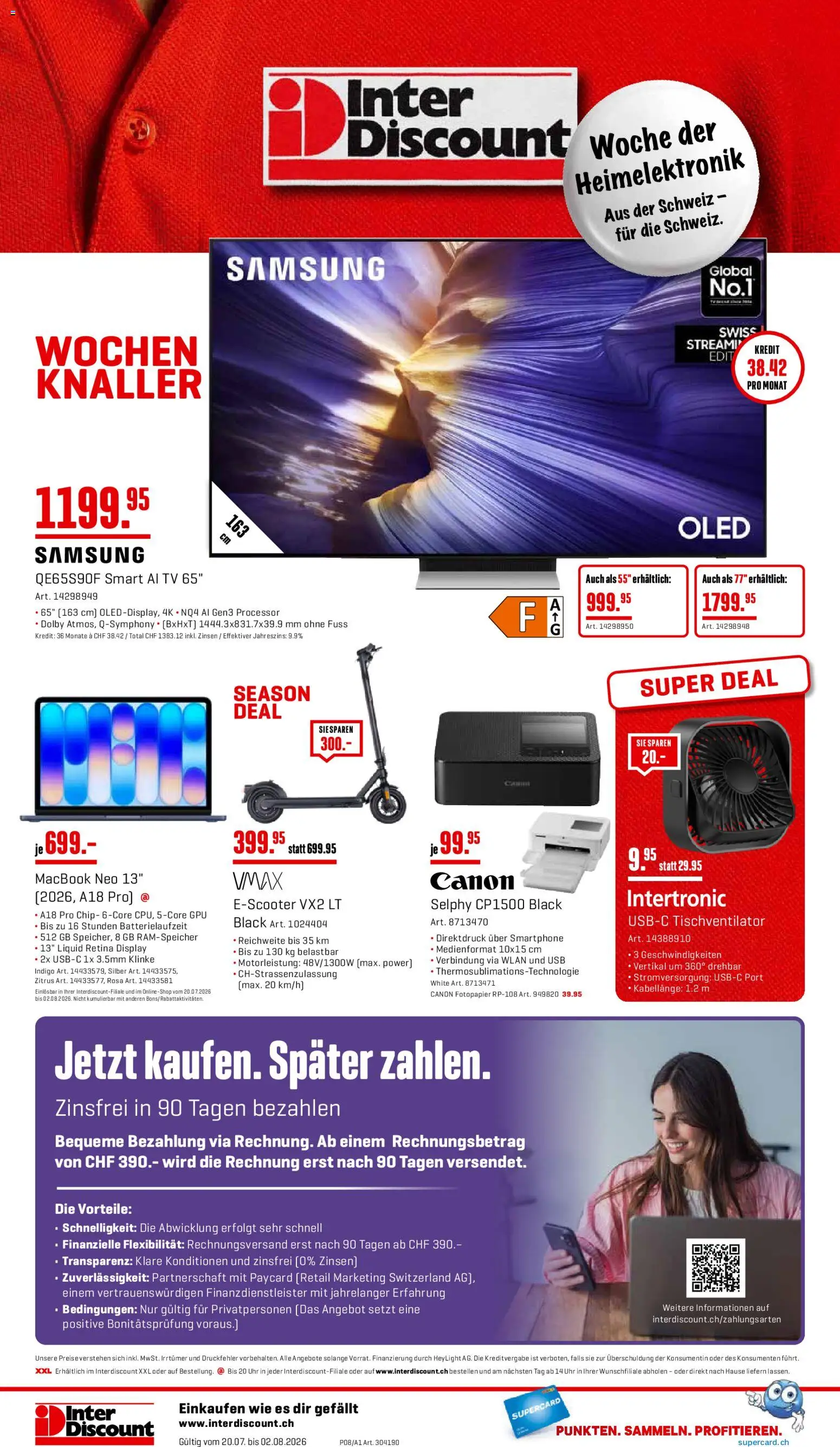 Interdiscount aktionen – gültig ab 20.07.2026 | Seite: 20 | Produkte: Smartphone, TV, Samsung, Usb
