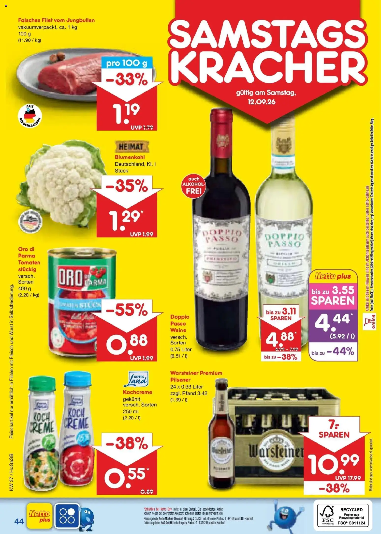 Netto Marken-Discount Prospekt Hannover – gültig ab 07.09.2026 | Seite: 62 | Produkte: Tomaten, Warsteiner, Wurst, Fleisch