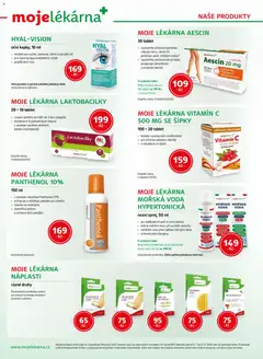 Náhled letáku Moje lékárna leták od 11.07.2026 | Strana: 8 | Produkty: Oční kapky, Vitamin c, Voda, Tablet