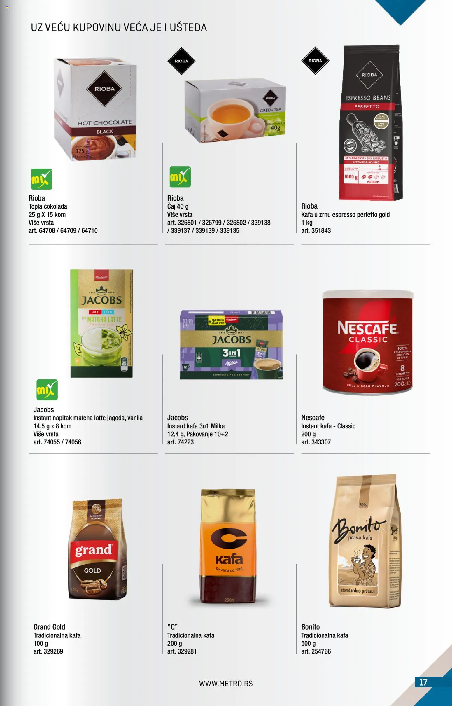 Metro katalog - važi od 01.11.2026 | Strana: 17 | Proizvode: Kafa u zrnu, Milka, Pakovanje, Nescafé