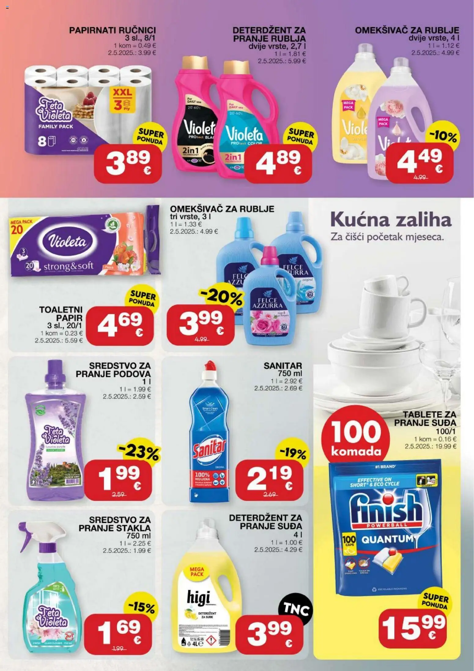 Stanić Diskont katalog | vrijedi od 01.10.2026 | Stranica: 11 | Proizvodi: Omekšivač, Deterdžent, Papirnati ručnici, Violeta