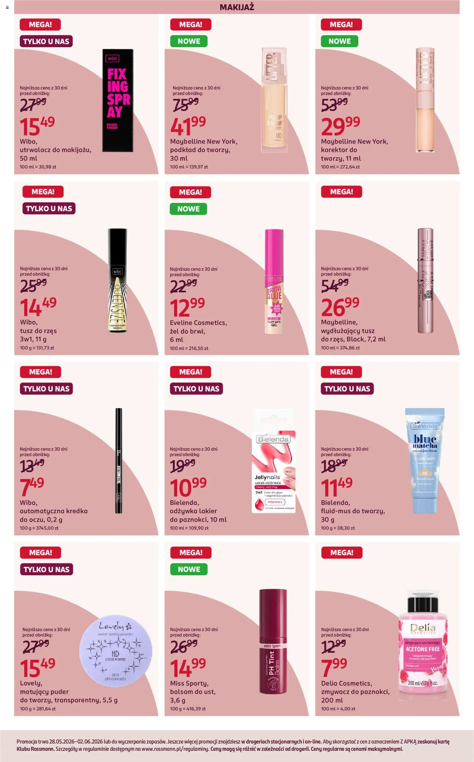 Rossmann gazetka od 28.05.2026 | Strona: 7 | Produkty: Makijaż, Puder, Tusz do rzęs, Odżywka
