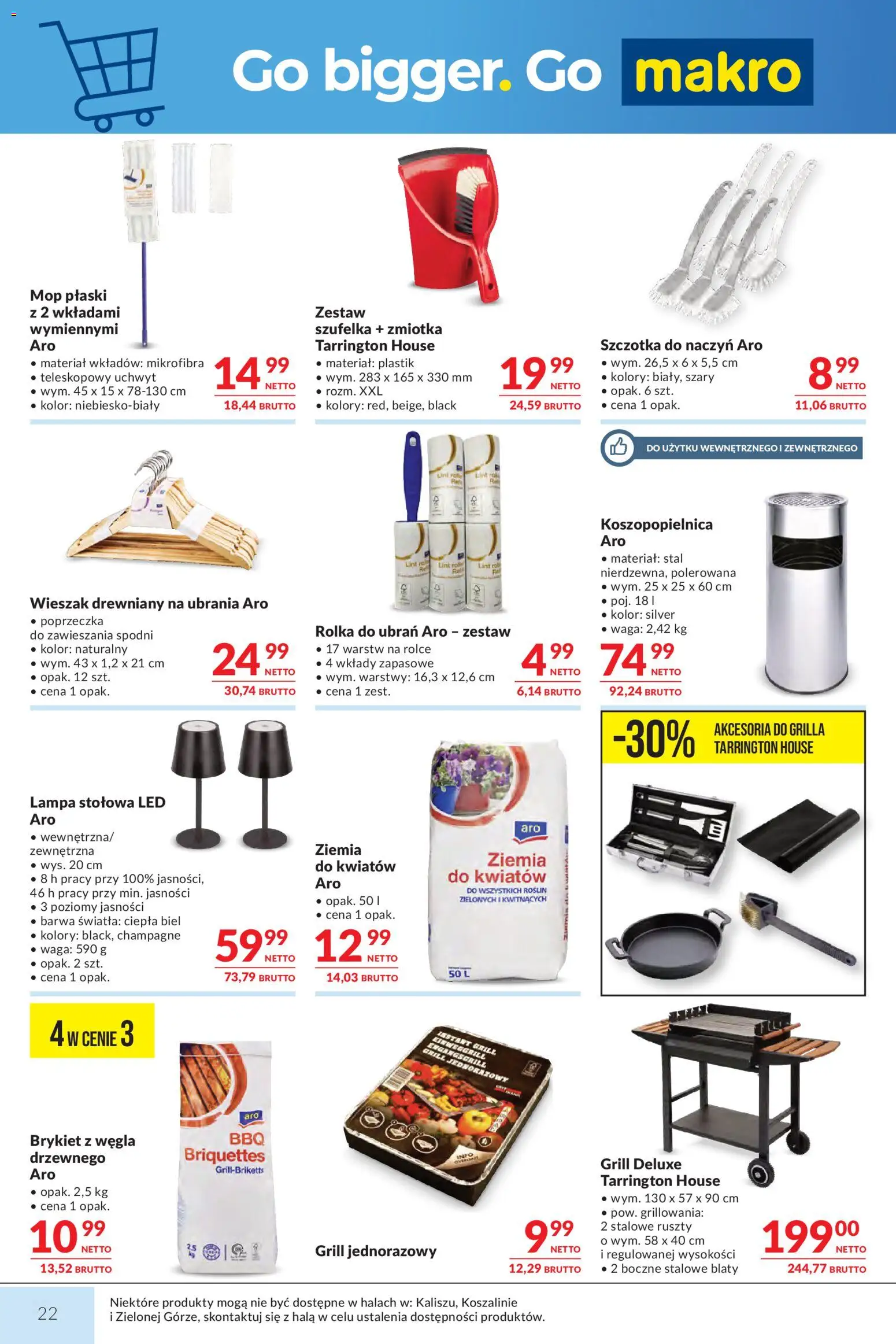 Makro gazetka od 04.08.2026 | Strona: 22 | Produkty: Waga, Ziemia, Szczotka, Grill jednorazowy