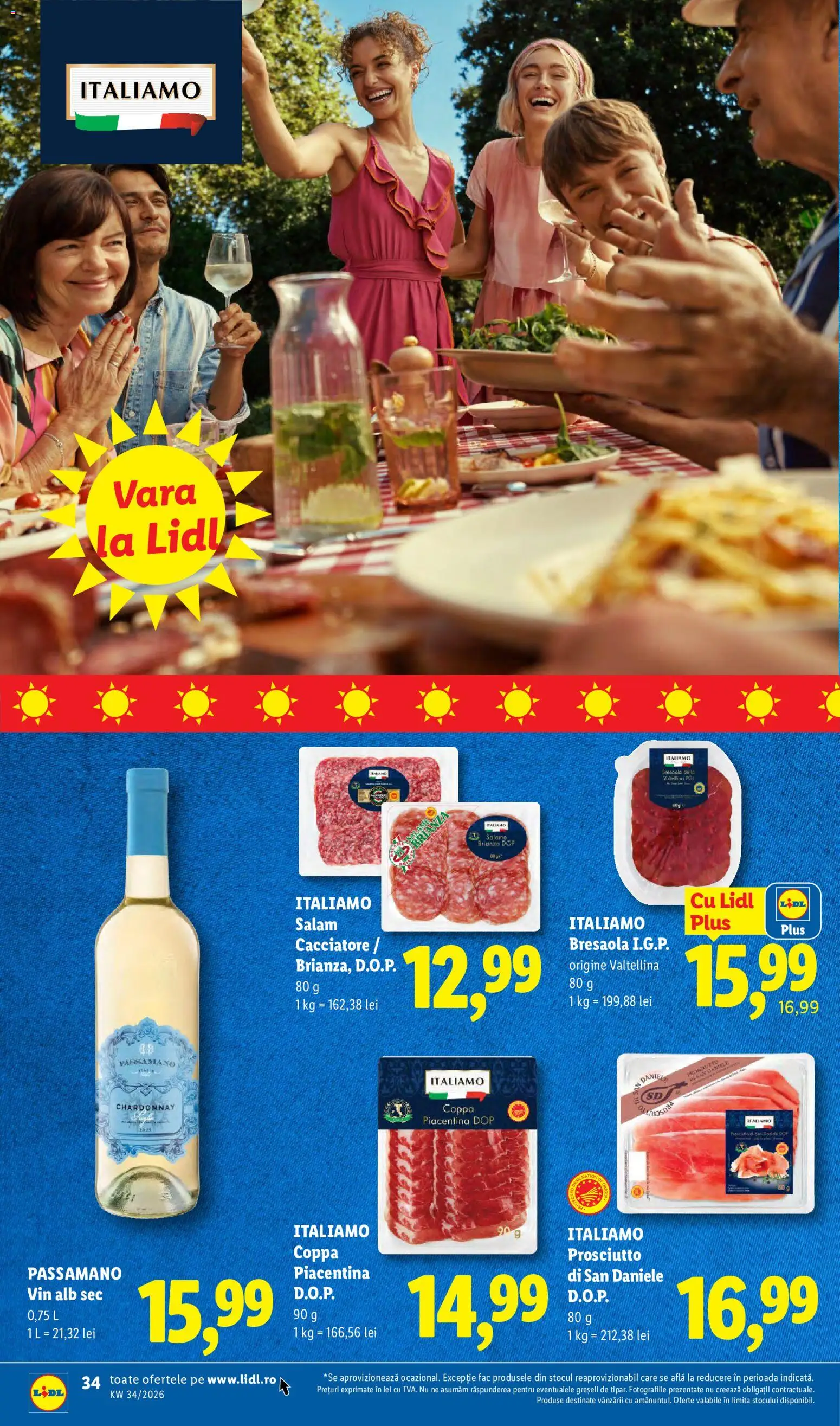Noul catalog Lidl – valabil de la 17.08.2026 | Pagină: 34 | Produse: Vin alb, Vin, Italiamo, Plus