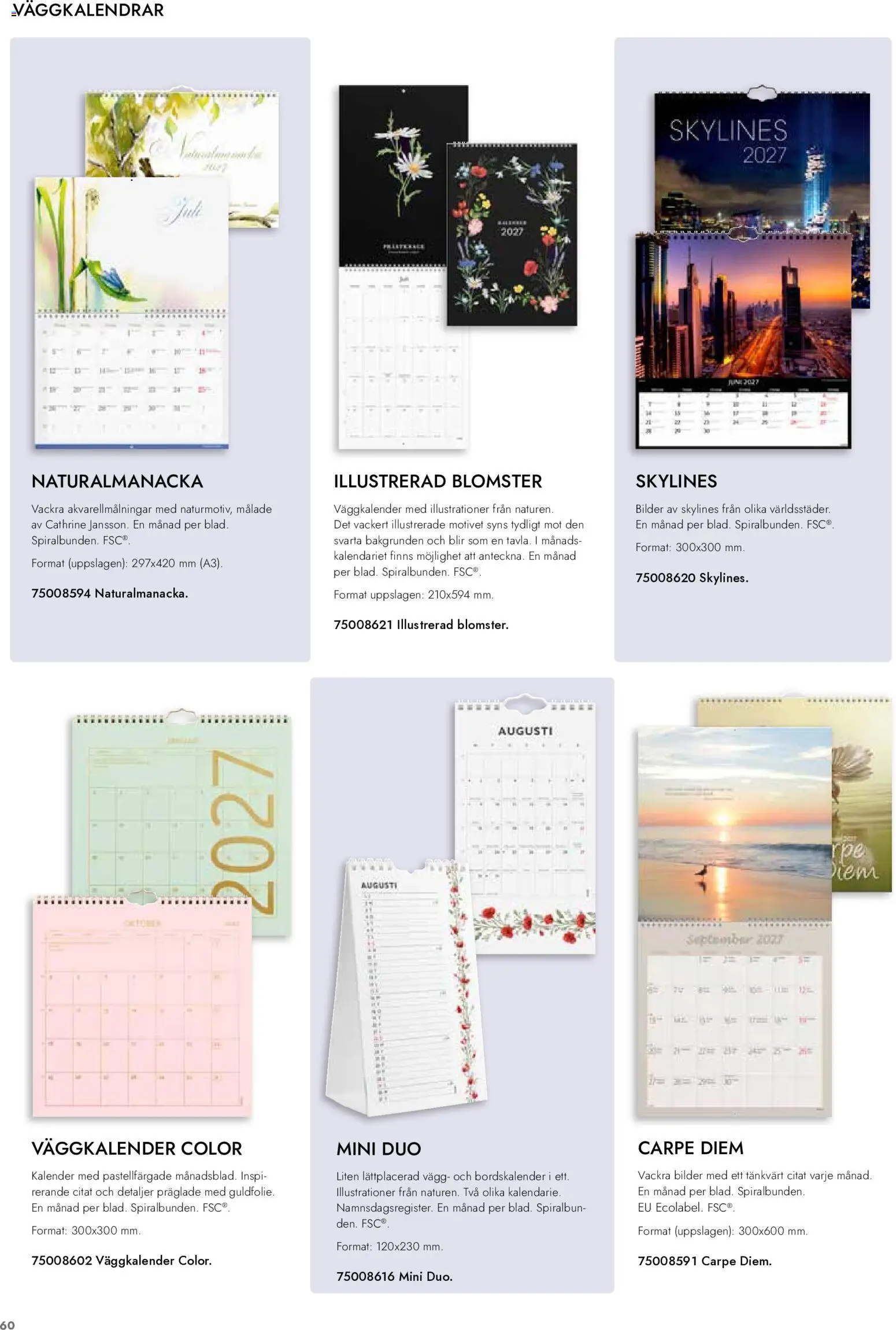 Lyreco reklamblad aktuell från 01/09/2026 | Sida: 61 | Produkter: Kalender