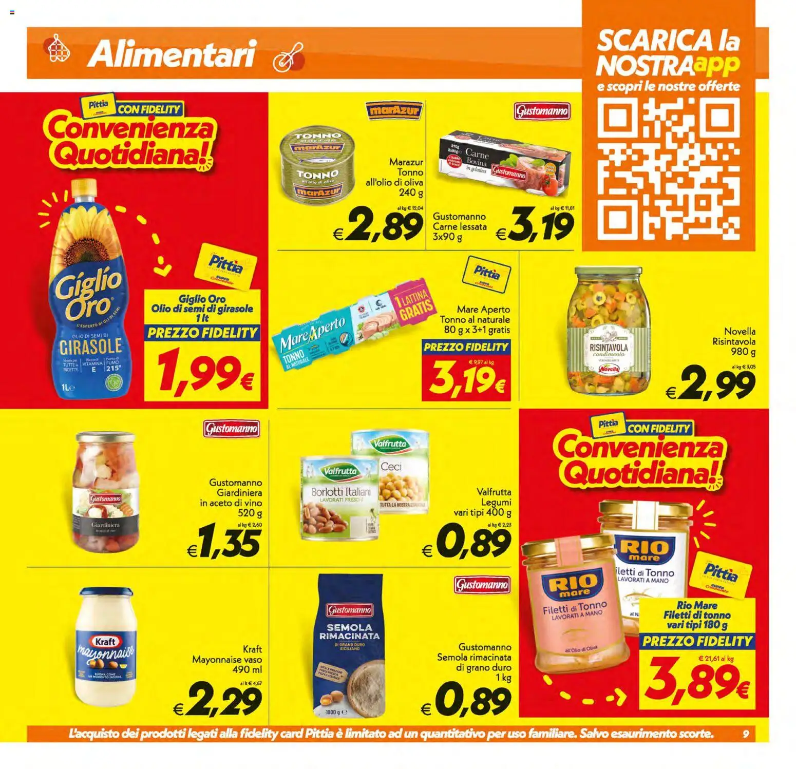Volantino SuperConveniente del 01/09/2026 | Pagina: 9 | Prodotti: Ceci, Olio, Tonno al naturale, Olio di semi di girasole