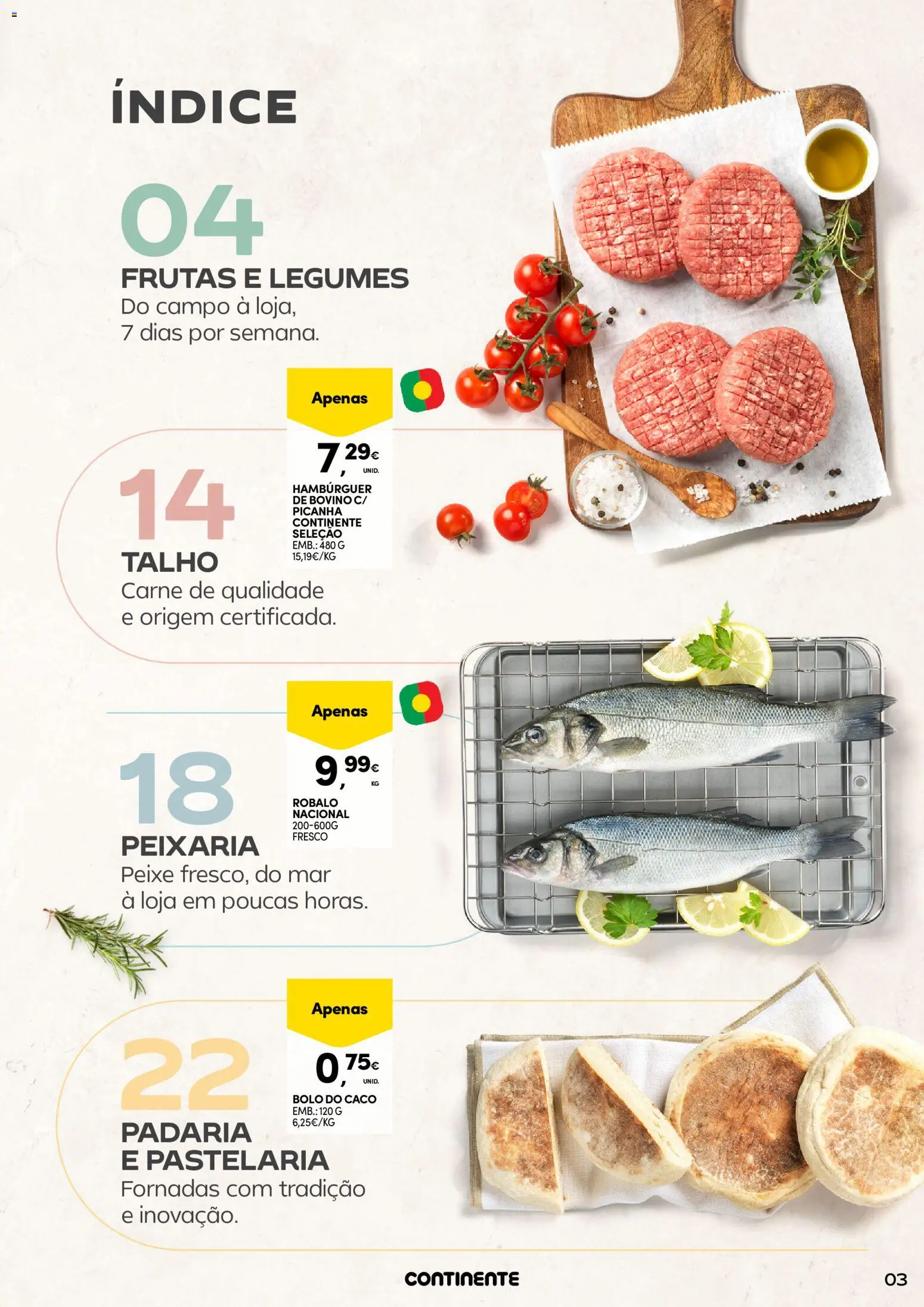 Continente - Frescos Frescura do Verão │ válido de 16.06.2026 | Página: 3 | Produtos: Padaria, Bolo, Peixe, Carne