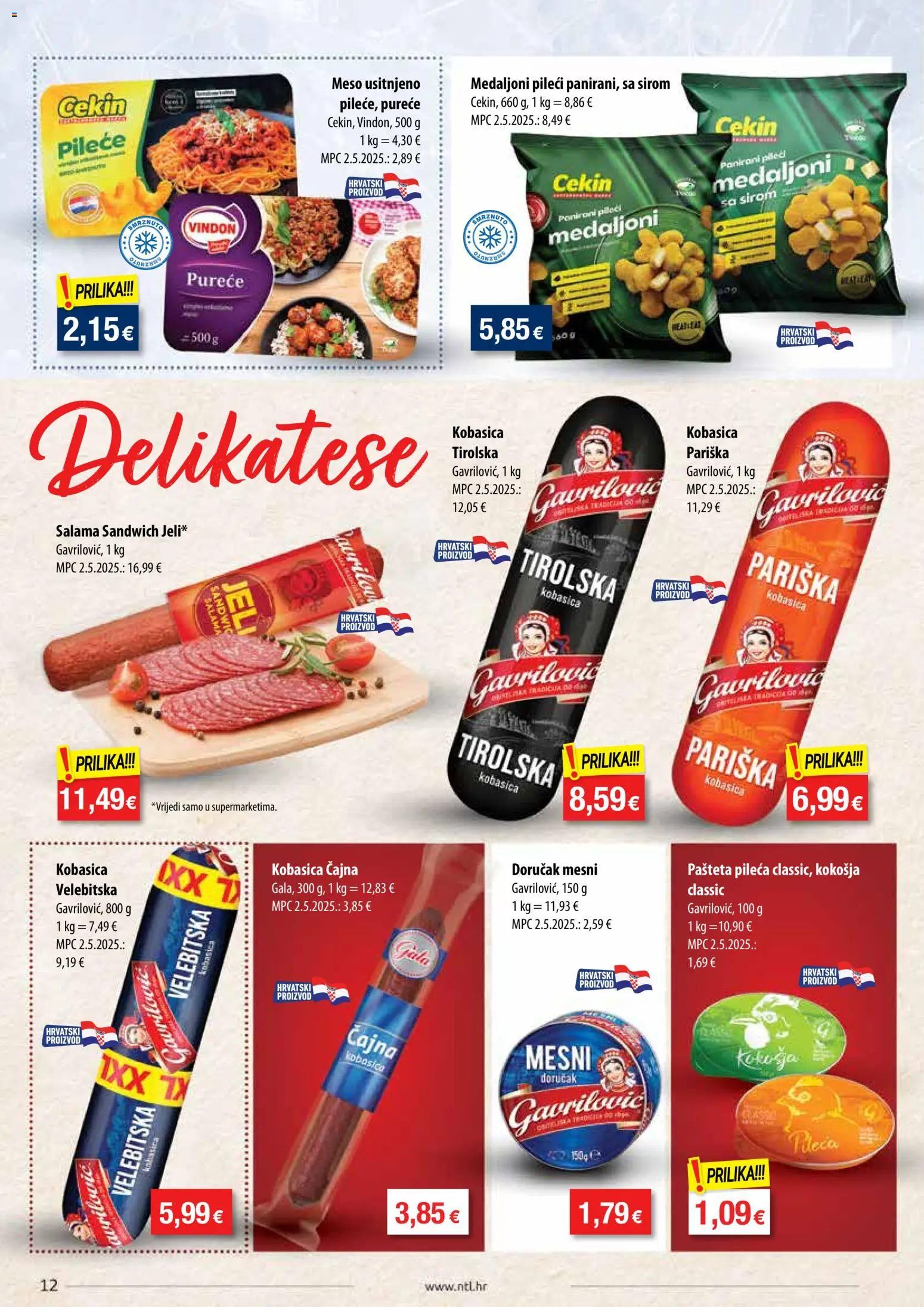NTL katalog | vrijedi od 02.09.2026 | Stranica: 12 | Proizvodi: Sandwich, Meso, Salama, Kobasica