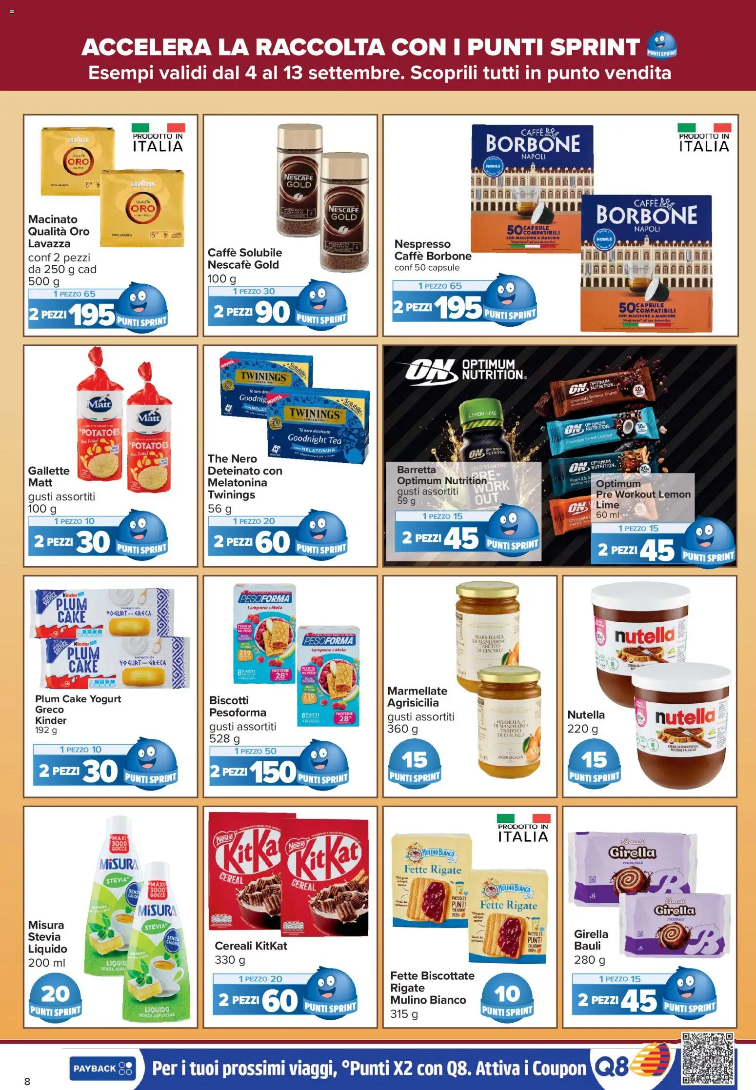Volantino Carrefour del 04/09/2026 | Pagina: 8 | Prodotti: Tè, Fette biscottate, Marmellata, Macinato