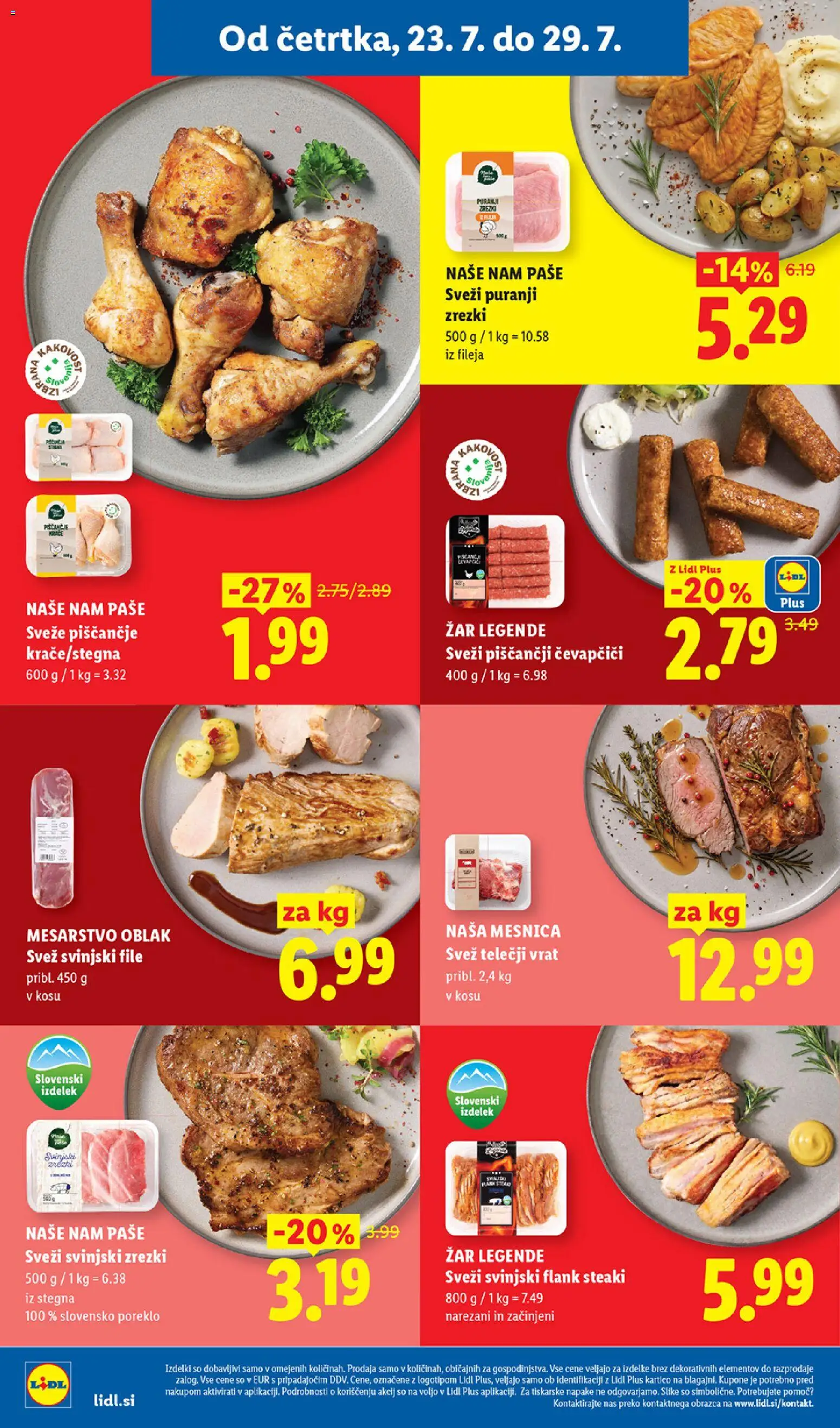 Novi Lidl katalog ponudbe – veljaven od 23.07.2026 | Stran: 2 | Izdelki: Čevapčiči, Zar, Zrezki