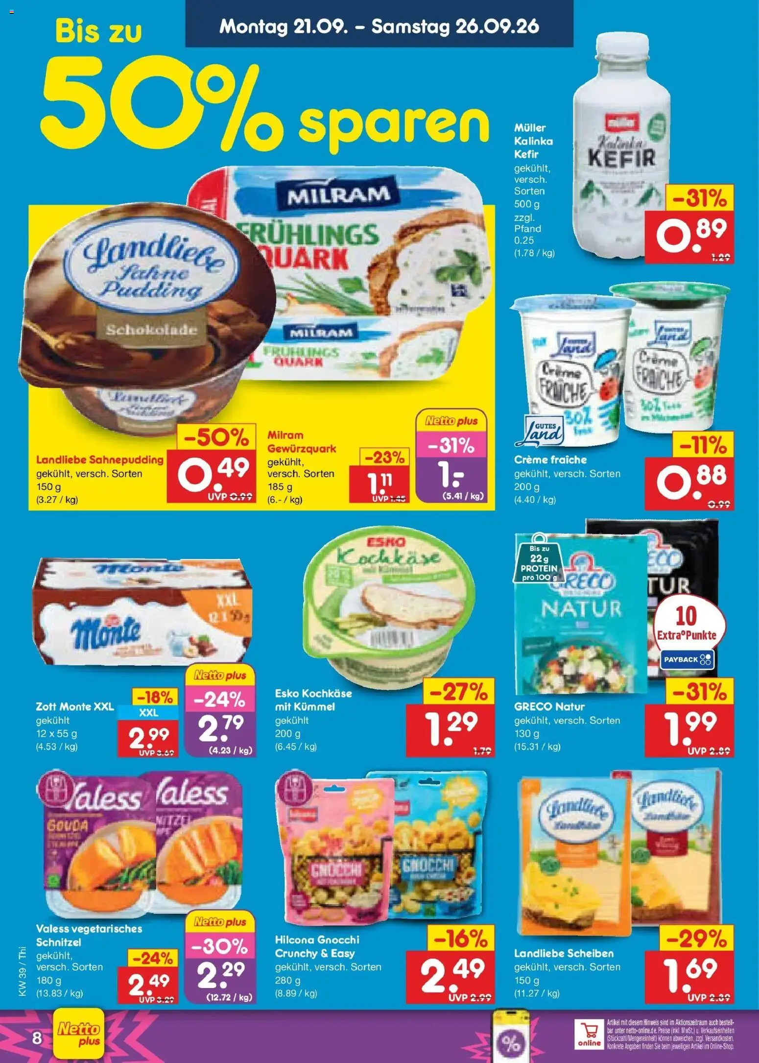 Netto Marken-Discount Prospekt Pirna – gültig ab 21.09.2026 | Seite: 12 | Produkte: Kefir, Schokolade, Pudding, Milram