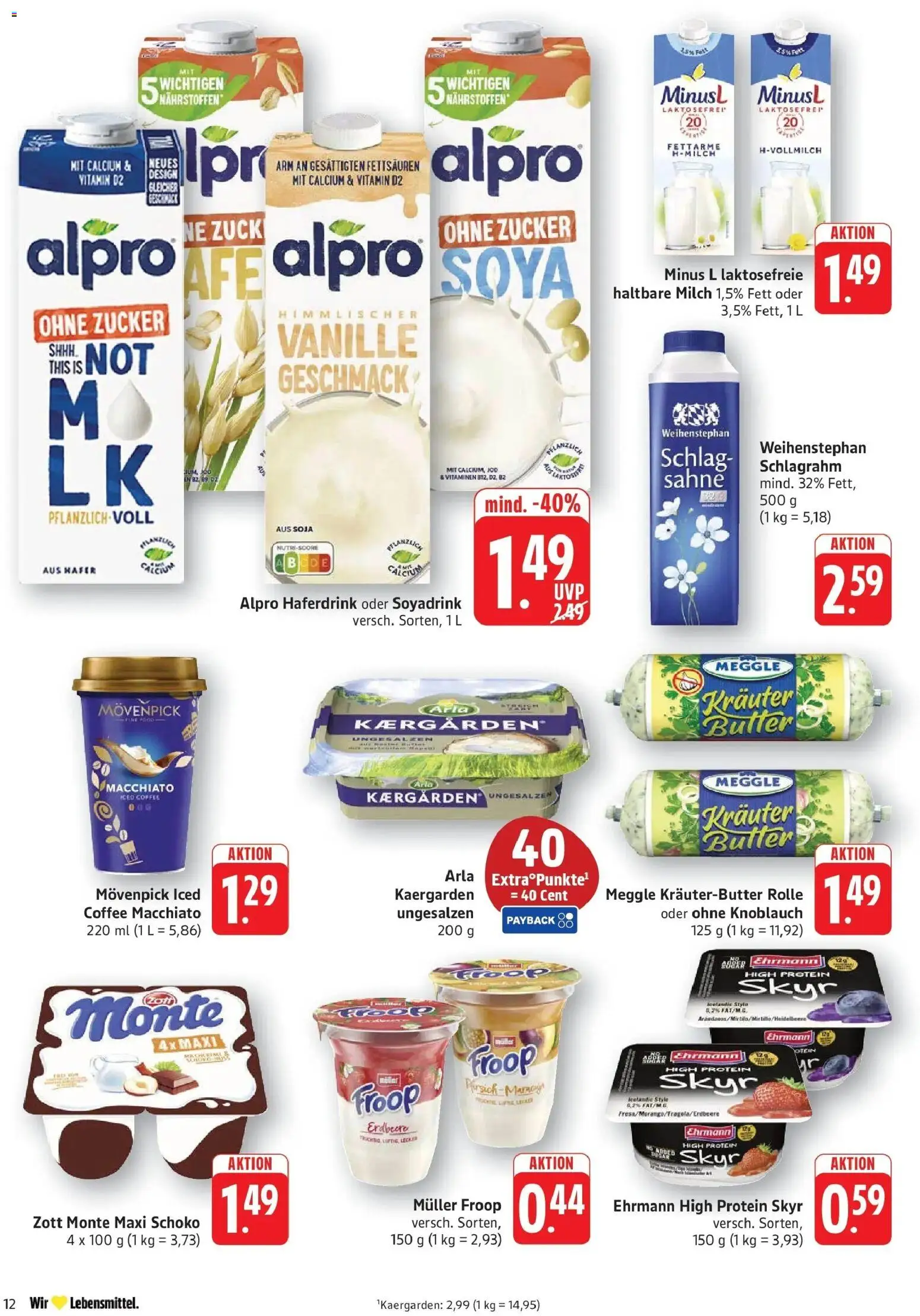 Edeka prospekt Göppingen – gültig ab 13.07.2026 | Seite: 12 | Produkte: Kräuterbutter, Skyr, Alpro, Sahne