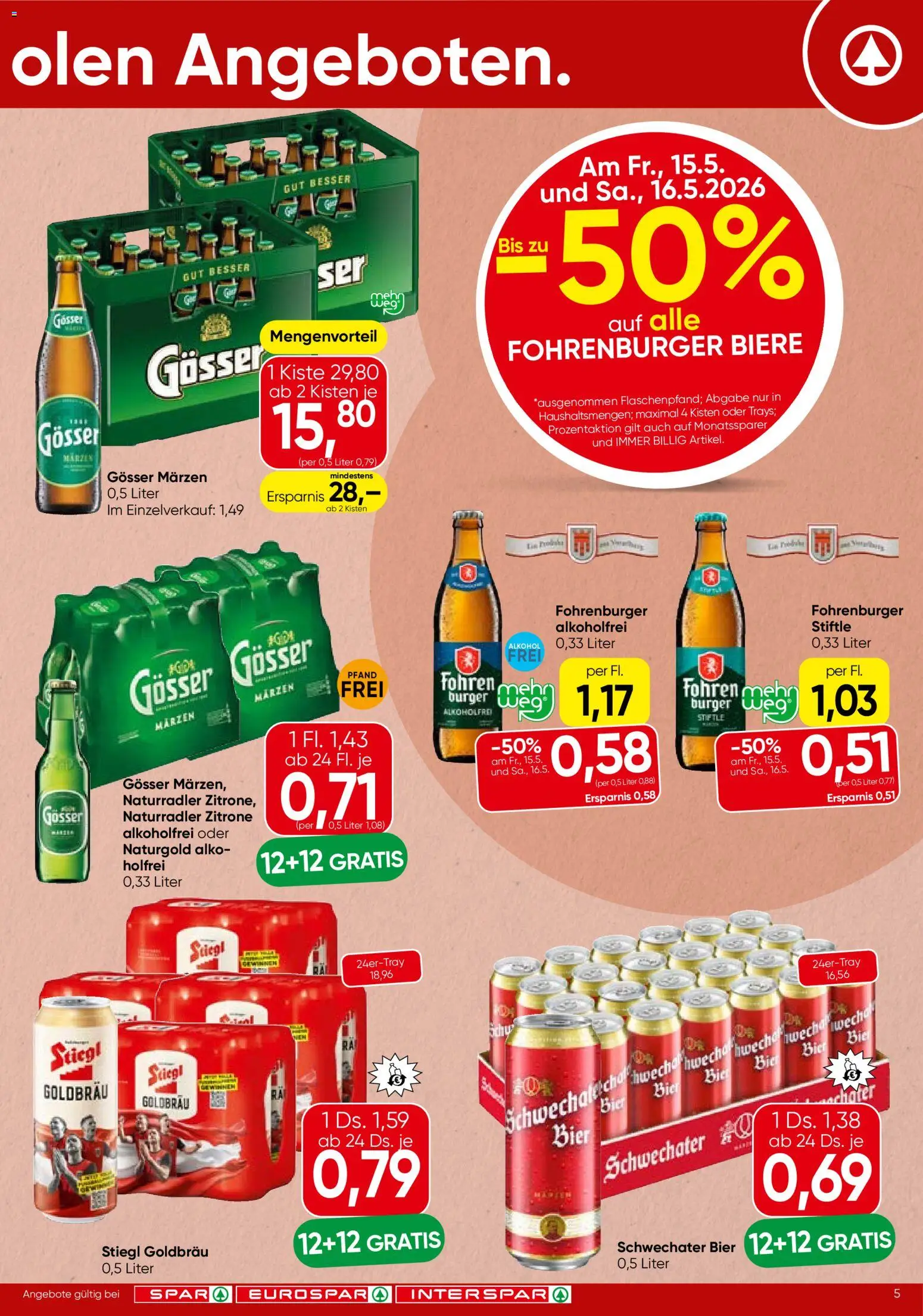 Spar Flugblatt - Vorarlberg gültig ab 13.05.2026 | Seite: 5 | Produkte: Zitrone, Bier