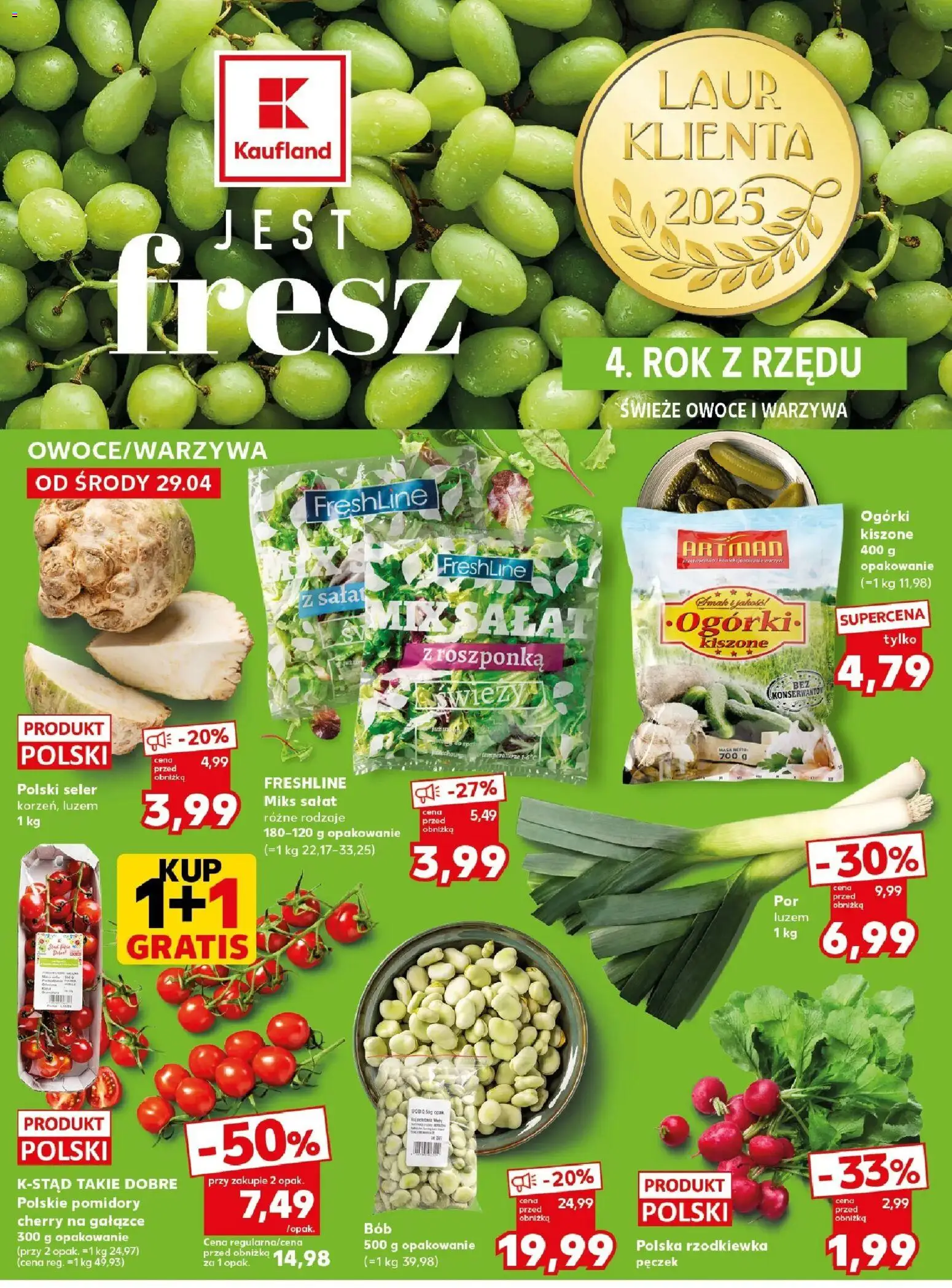 Kaufland gazetka - Mocny start od 04.05.2026 | Strona: 12 | Produkty: Roszponka, Pomidory, Warzywa, Owoce