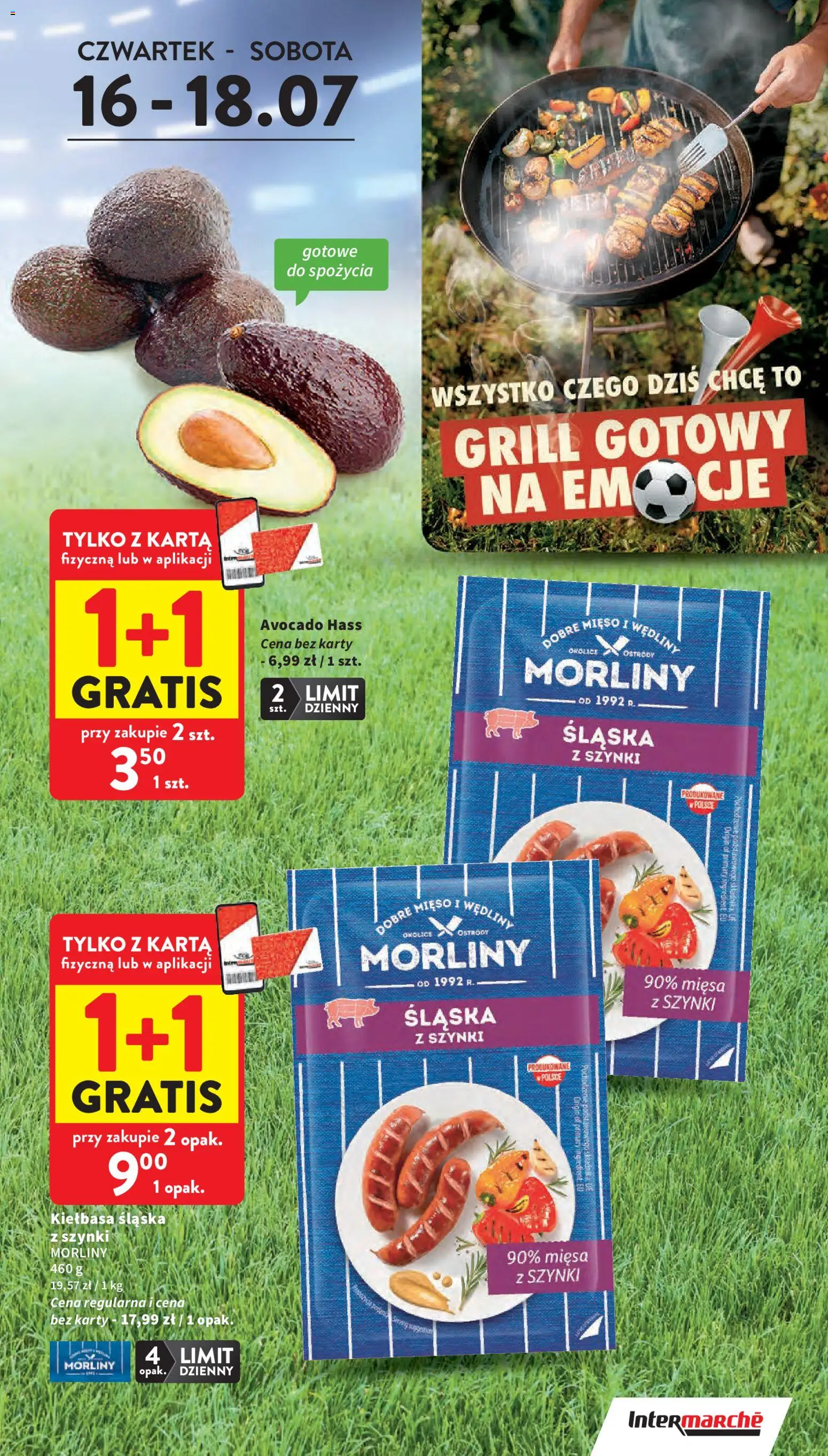Intermarche gazetka od 16.07.2026 | Strona: 3 | Produkty: Karta, Mięso, Grill, Kiełbasa śląska