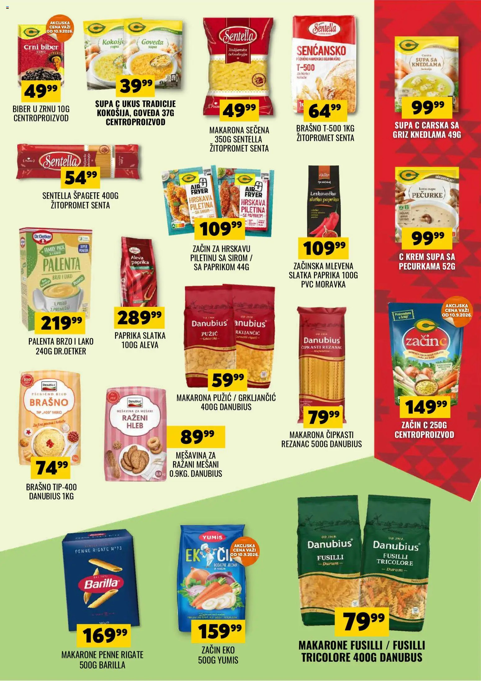 Tekijanka katalog - važi od 09.09.2026 | Strana: 7 | Proizvode: Barilla, Crni biber, Griz, Krem