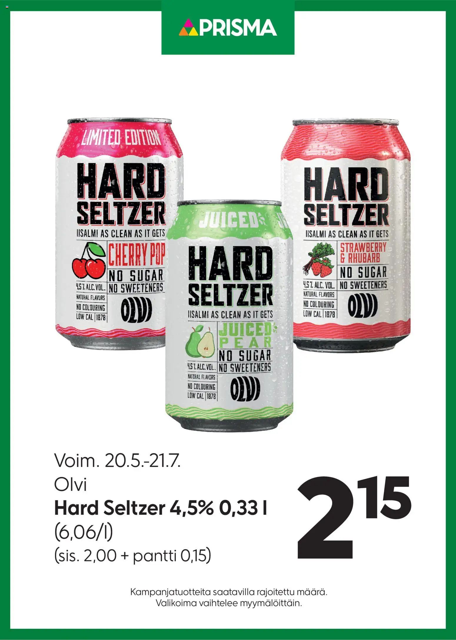 Prisma tarjoukset Hard Seltzer – voimassa 20.05.2026 alkaen | Sivu: 1