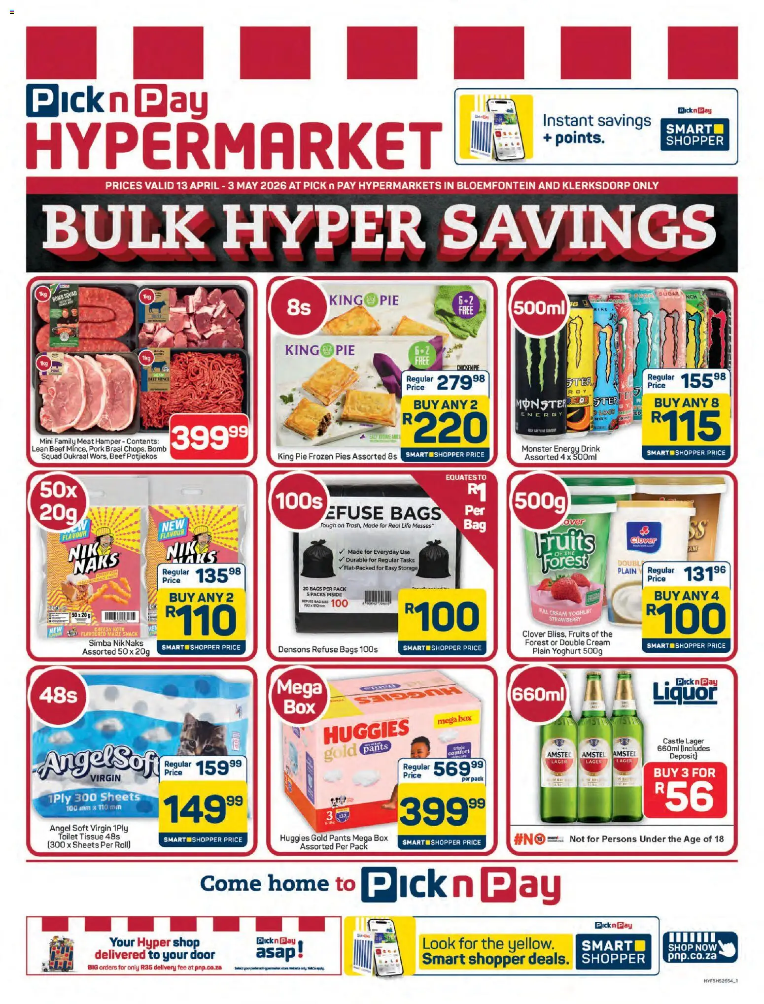 New Pick n Pay catalogue – valid from 13.04.2026 | Page: 1 | Products: Box, Beef, Cream, Refuse bags