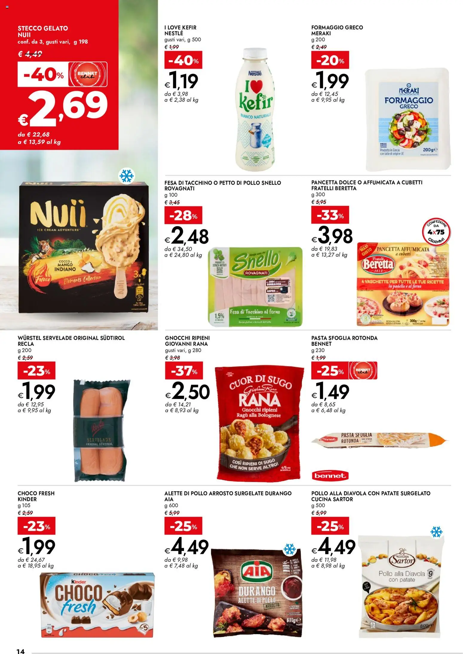 Volantino bennet del 09/07/2026 | Pagina: 14 | Prodotti: Pasta sfoglia, Patate, Ragú, Forno