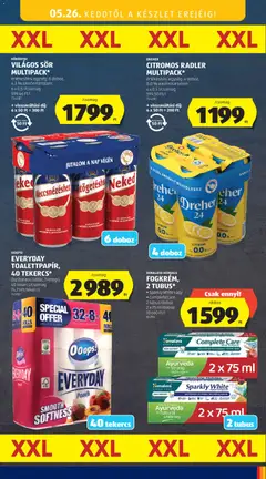 DREHER CITROMOS RADLER MULTIPACK*, értékesítési egység: 4 doboz, 0,0% alkoholtartalom, 4 x 0,5 l/csomag - amely érvényes a következő dátumtól: 21.05.2026 | Oldal: 43