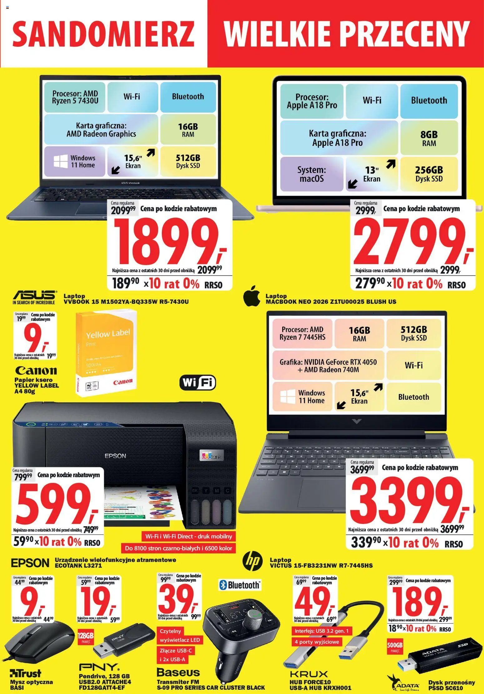 Mediaexpert promocje - Wielkie przeceny Sandomierz od 21.05.2026 | Strona: 5 | Produkty: Karta, Laptop, Złącze, Papier ksero