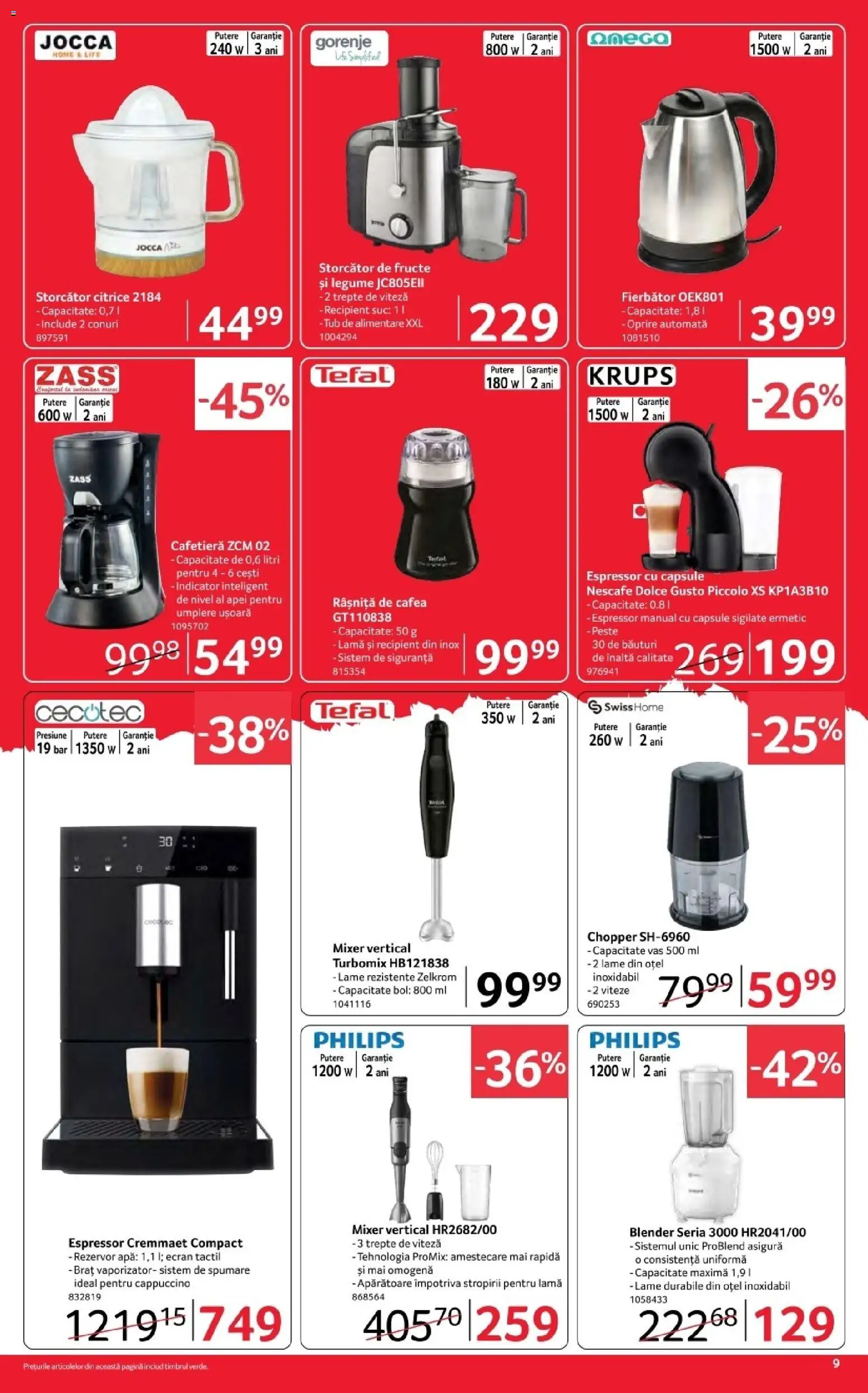 Noul catalog Selgros – valabil de la 03.04.2026 | Pagină: 9 | Produse: Espressor, Cafea, Suc, Apă