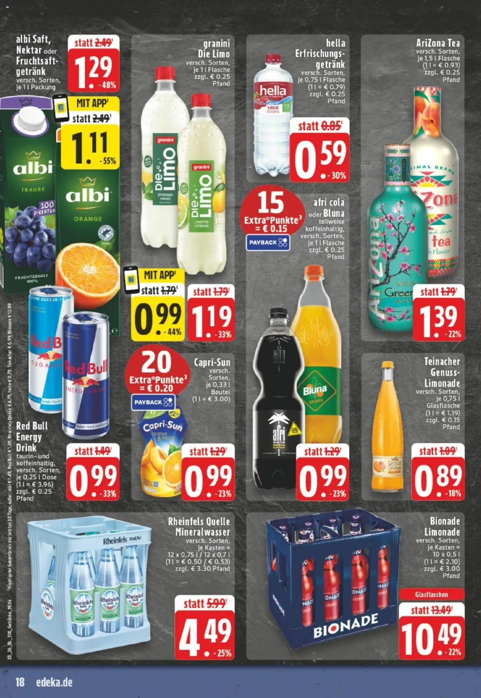 Edeka Prospekt Dortmund – gültig ab 10.08.2026 | Seite: 18 | Produkte: Cola, Mineralwasser, Granini, Fruchtsaft