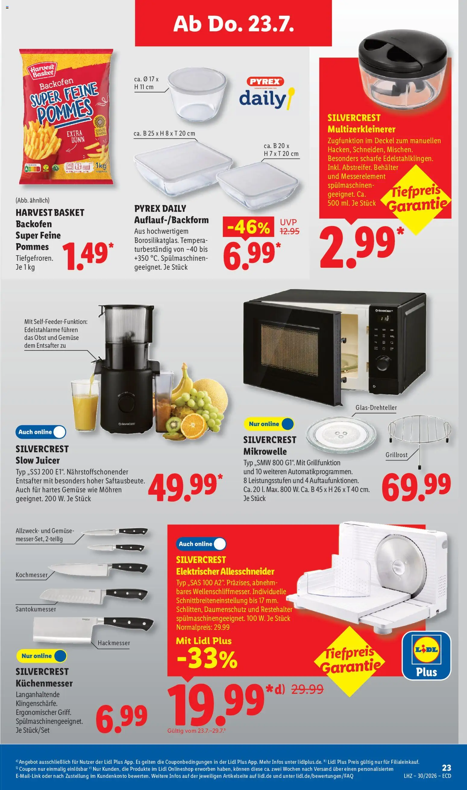 Lidl Prospekt – gültig ab 20.07.2026 | Seite: 23 | Produkte: Mohren, Gemüse, Obst, Backofen