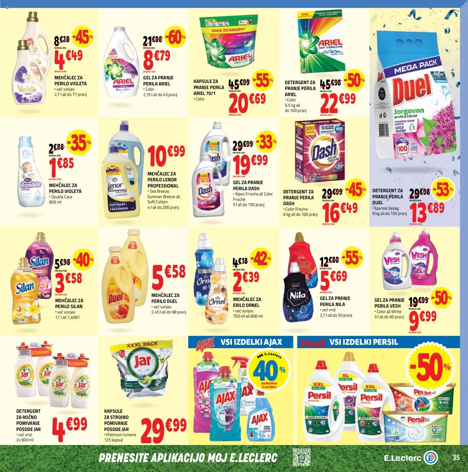 Novi E.leclerc katalog ponudbe – veljaven od 10.06.2026 | Stran: 35 | Izdelki: Mehčalec, Detergent