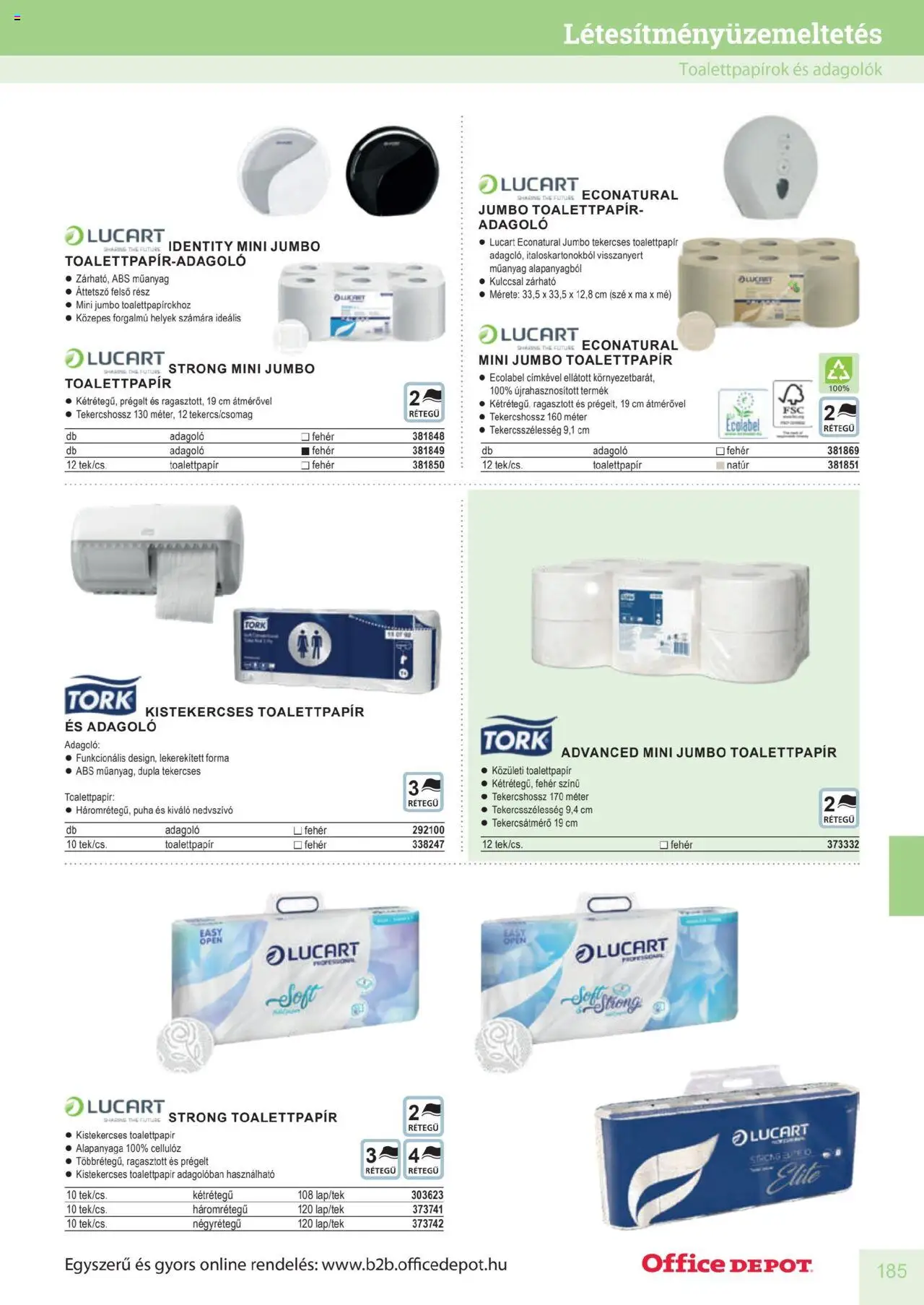 Office Depot akciós ujság - amely érvényes a következő dátumtól: 2025.04.10. | Oldal: 185 | Termékek: Toalettpapír, Felső