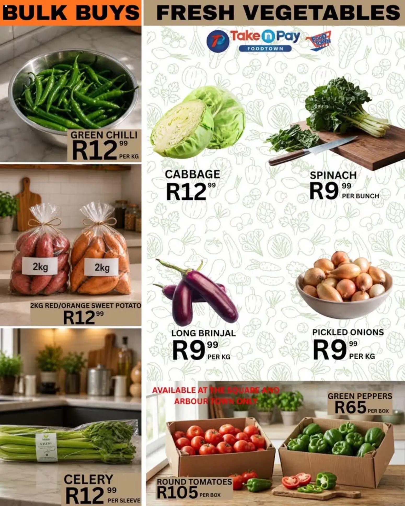 New Take n Pay catalogue – valid from 14/07/2026 | Page: 7 | Products: Tomatoes, Onions, Vegetables, Chilli