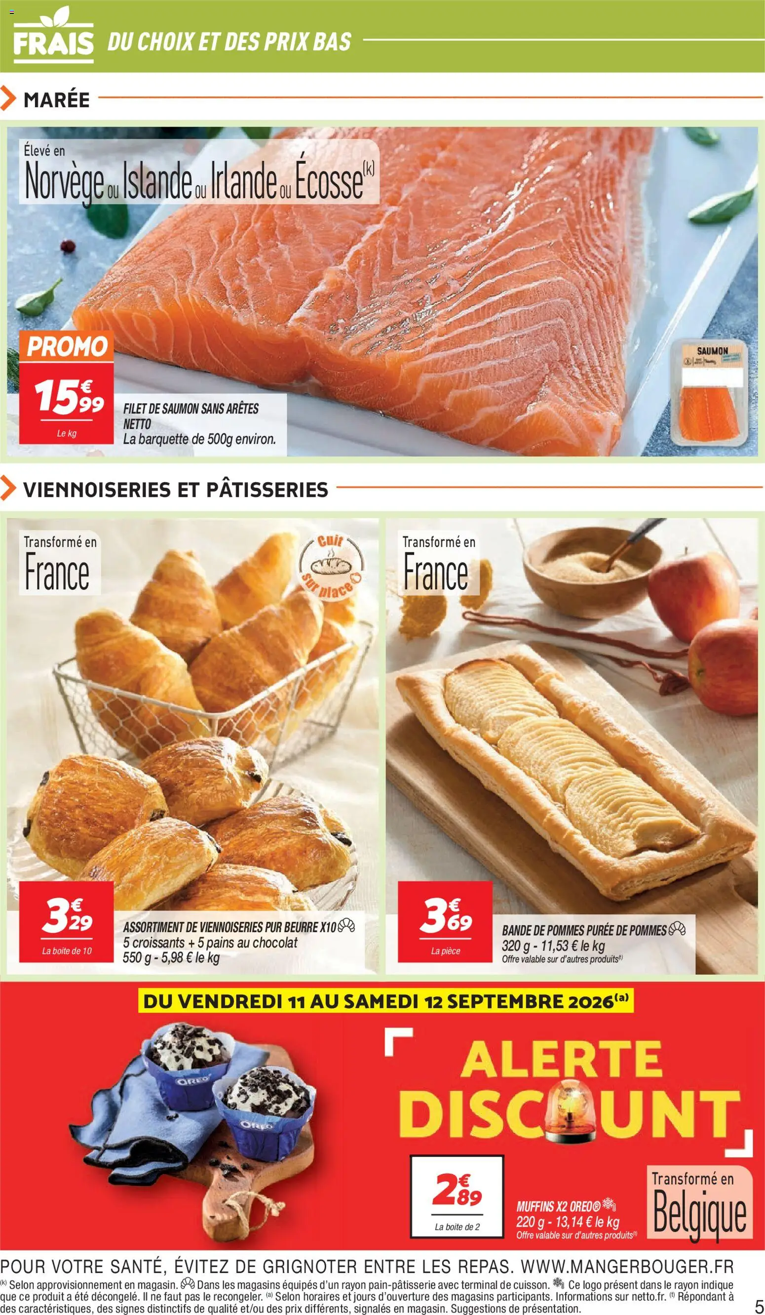 {H1} | Page: 5 | Produits: Oreo, Filet de saumon, Chocolat, Pommes