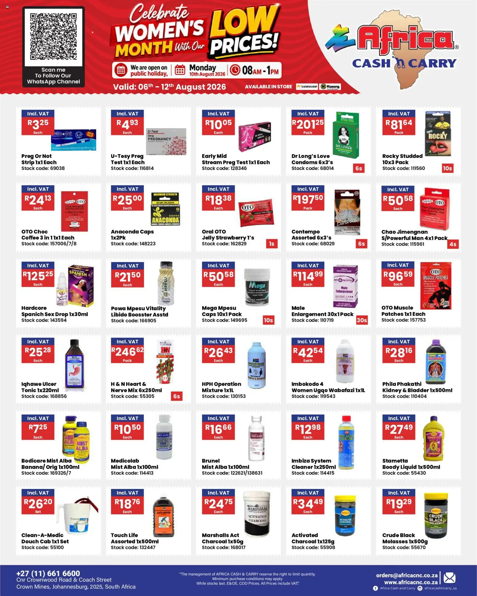 New Africa Cash & Carry catalogue – valid from 06/08/2026 | Page: 22 | Products: Tonic, Coffee, Stock, Caramel