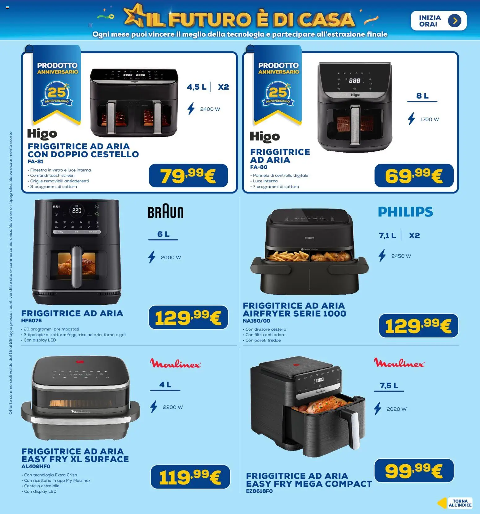 Volantino Euronics del 16/07/2026 | Pagina: 21 | Prodotti: Friggitrice ad aria, Forno, Friggitrice