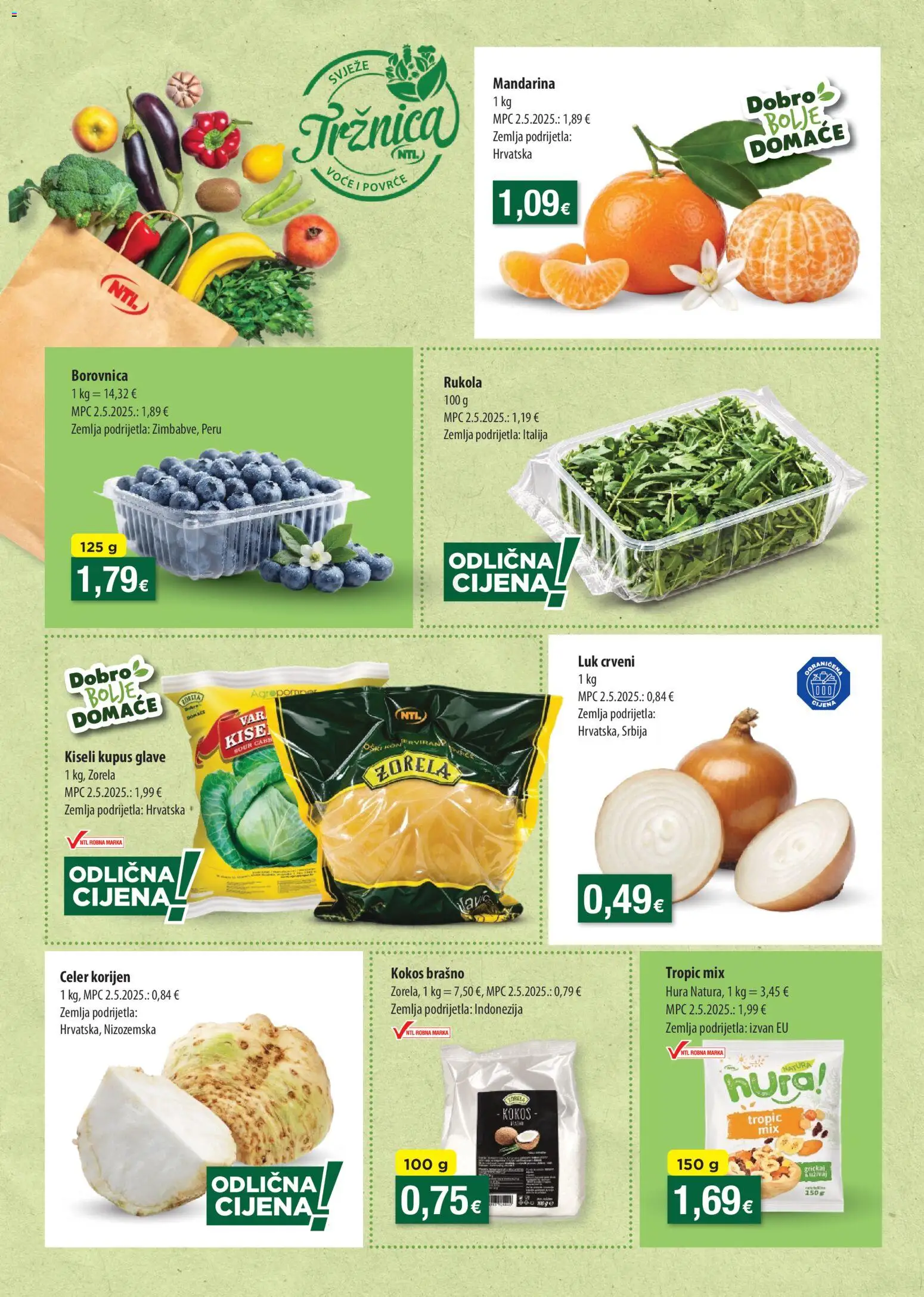 NTL katalog | vrijedi od 14.10.2026 | Stranica: 2 | Proizvodi: Zemlja, Mandarina, Kiseli kupus, Borovnica