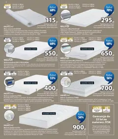 Pogląd oferty "Materac sprężynowy STRIA, Wysokiej jakości materac o wysokości 19 cm ze sprężynami kieszeniowymi 324 /m², podzielony na 11 stref komfortu. Materac jest wyściełany pianką poliuretanową." - ważna od 01.07.2026 | Strona: 8 | Produkty: Materac, Pianki