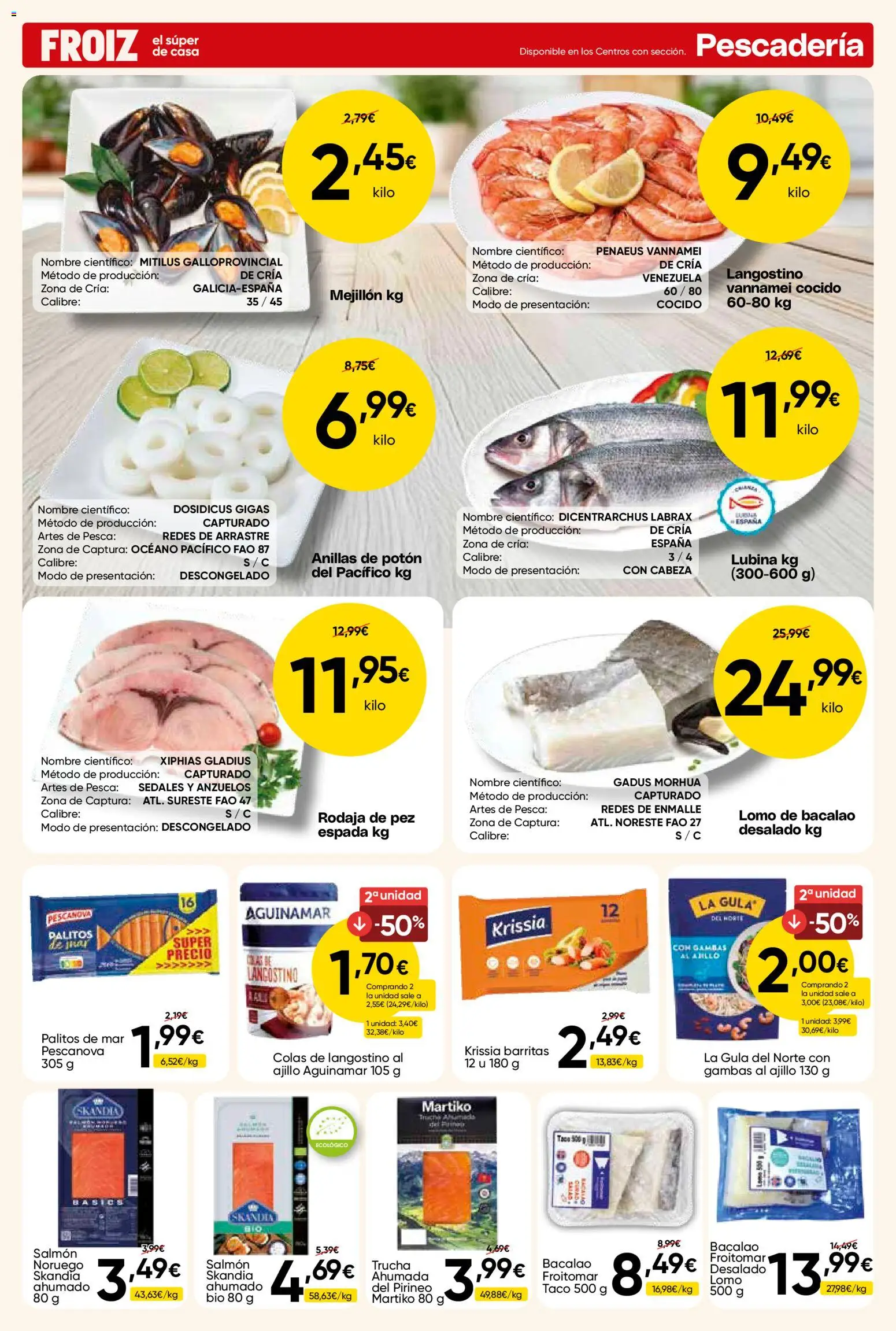 Froiz folleto │ válido desde el 15/10/2026 | Página: 5 | Productos: Trucha, Lomo, Salmón, Langostino