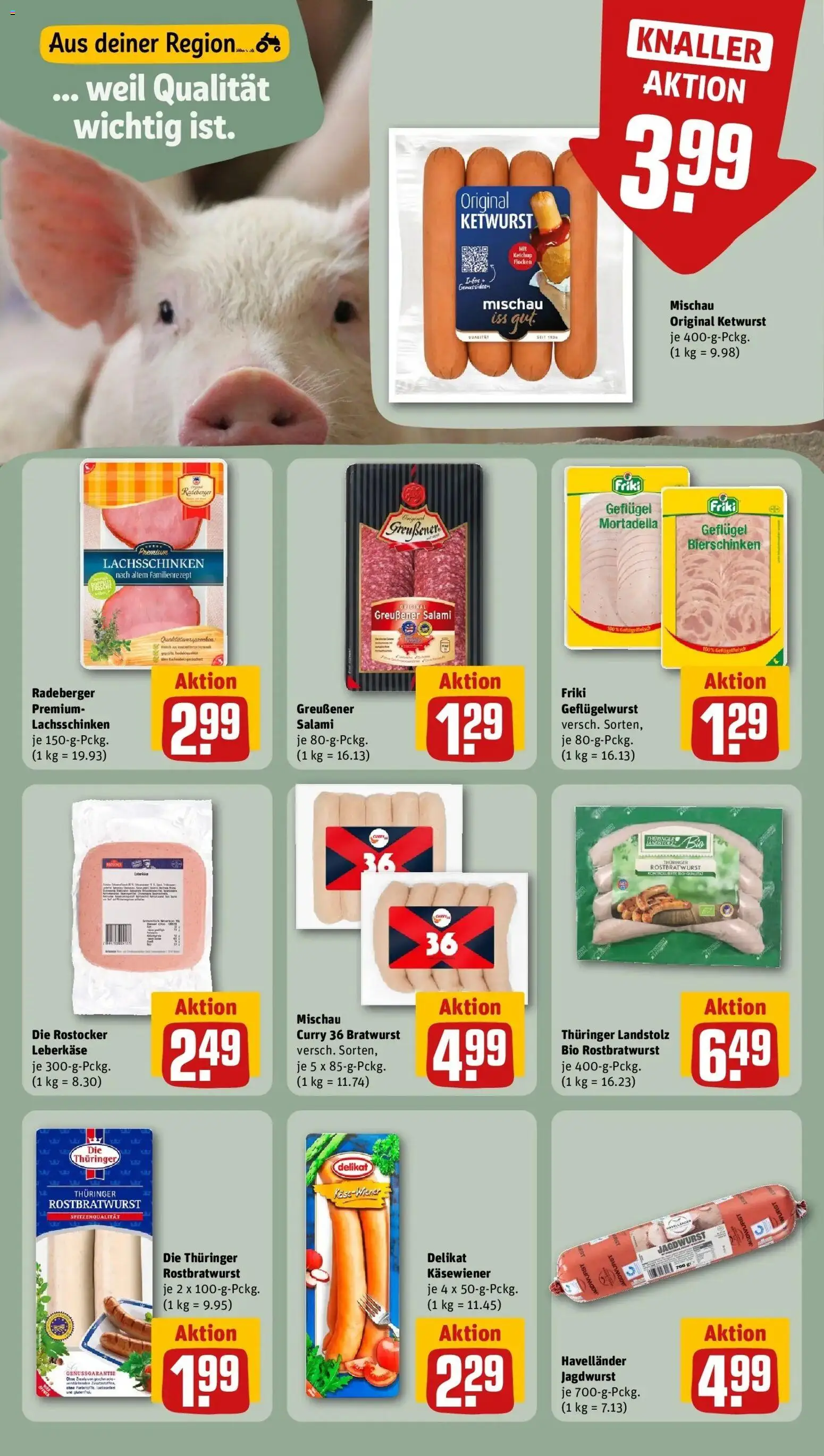 Rewe Prospekt Berlin / Schöneberg – gültig ab 13.07.2026 | Seite: 15 | Produkte: Bratwurst, Salami, Flocken, Leberkase