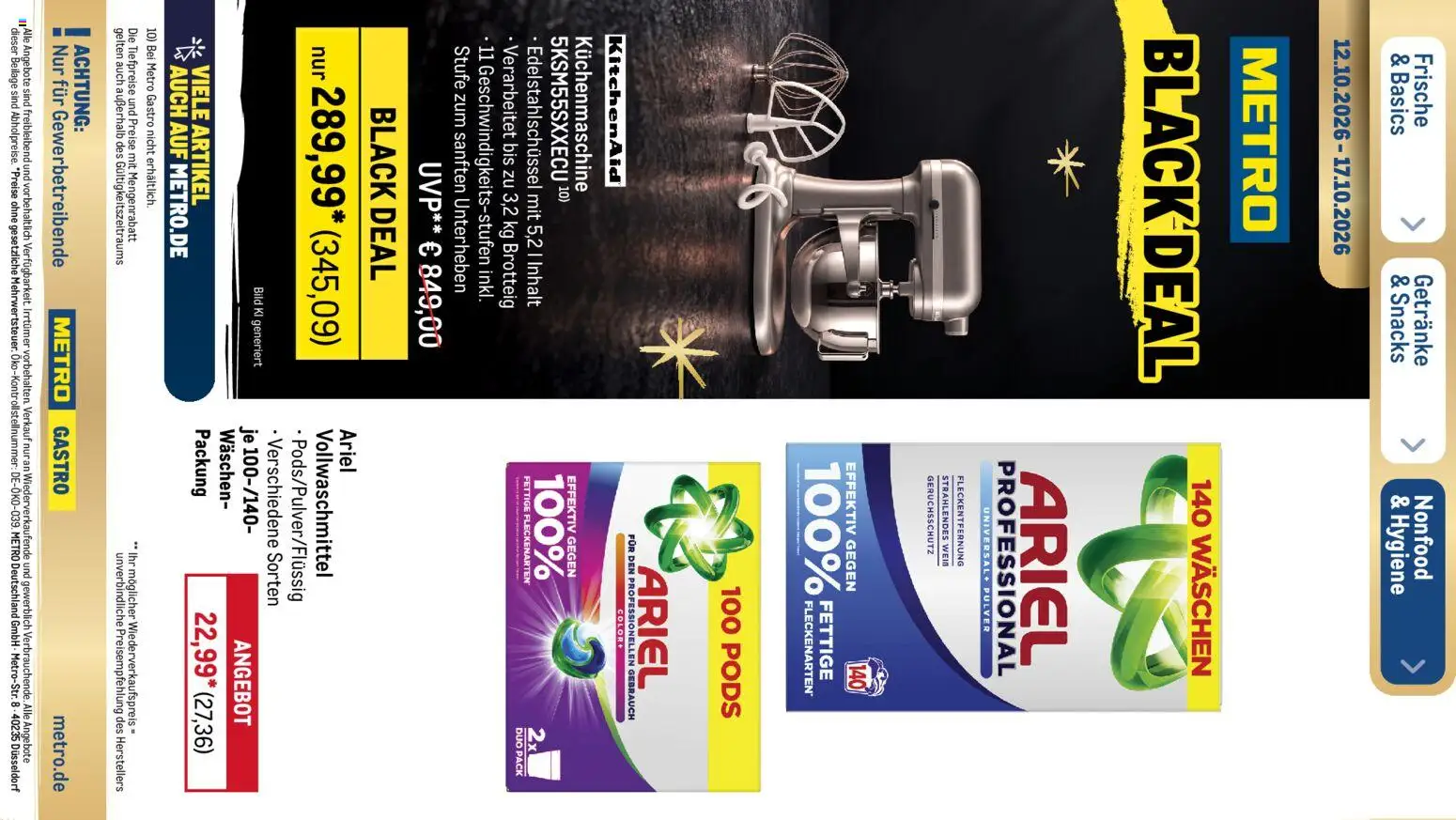 Metro Black Friday – gültig ab 12.10.2026 | Seite: 1 | Produkte: Ariel