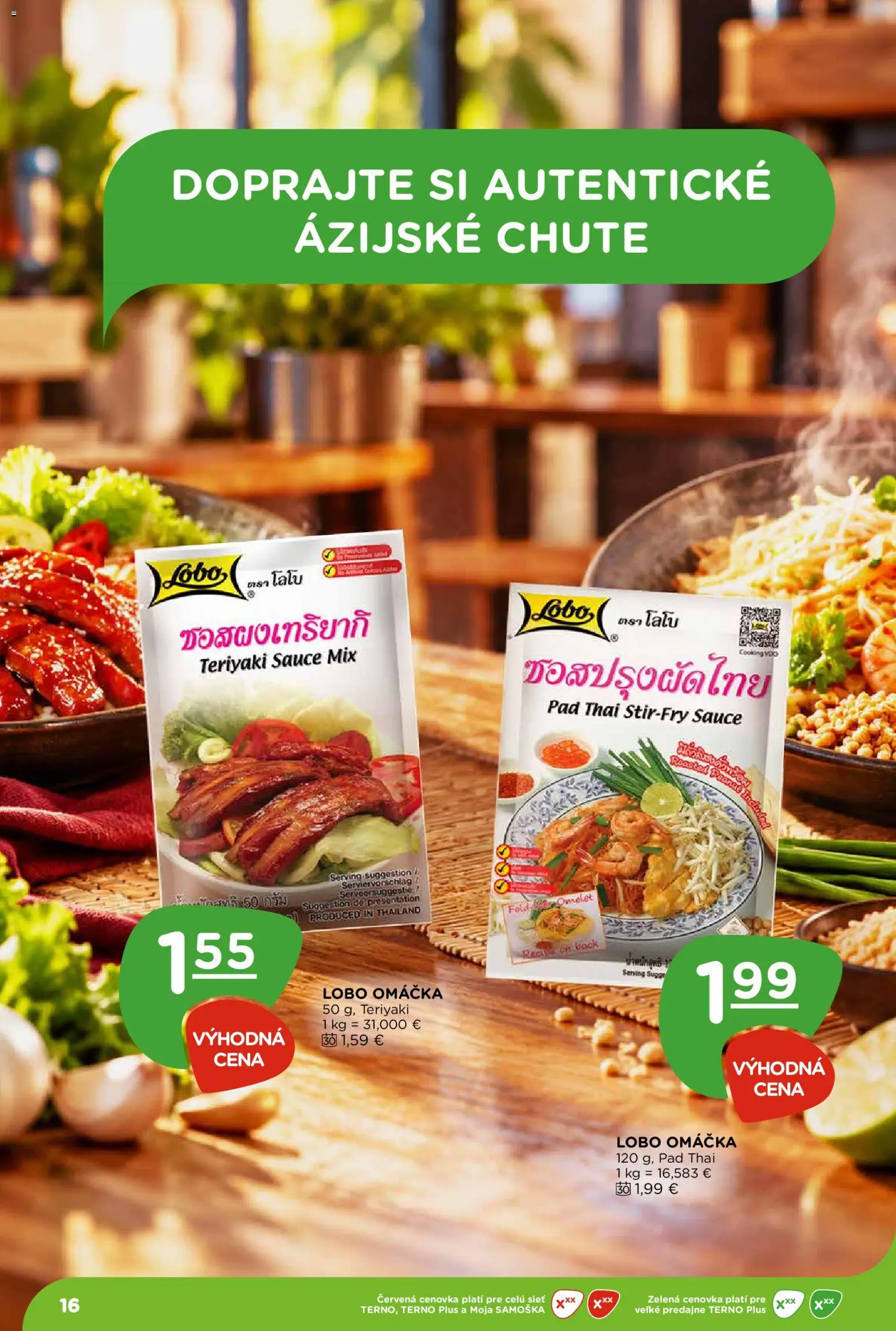 Nové Terno akcie – leták je platný od 29.10.2026 | Strana: 16 | Produkty: Omáčka