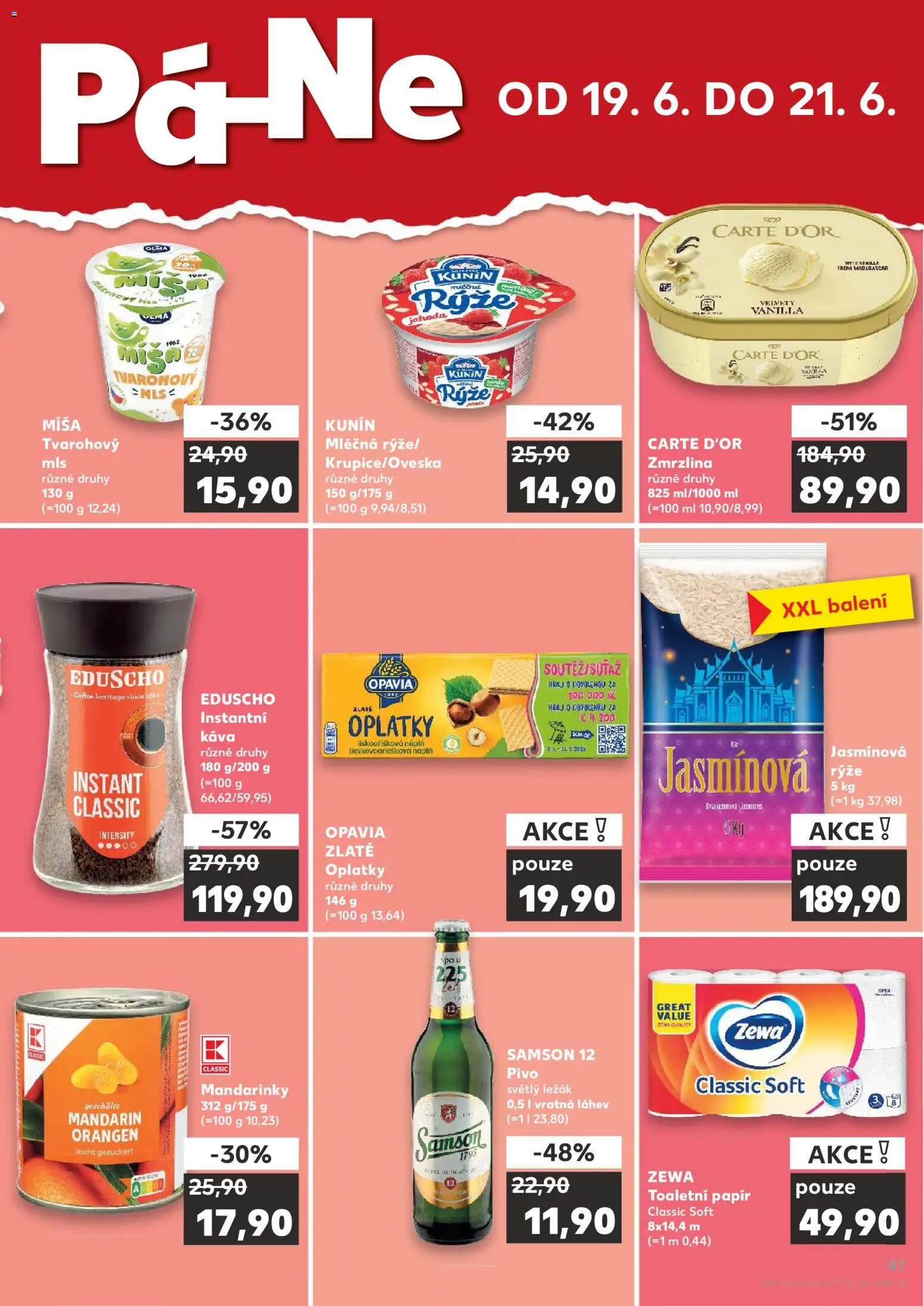 Kaufland leták - Kolín od 17.06.2026 | Strana: 47 | Produkty: Instantní káva, Mandarinky, Zmrzlina, Zewa