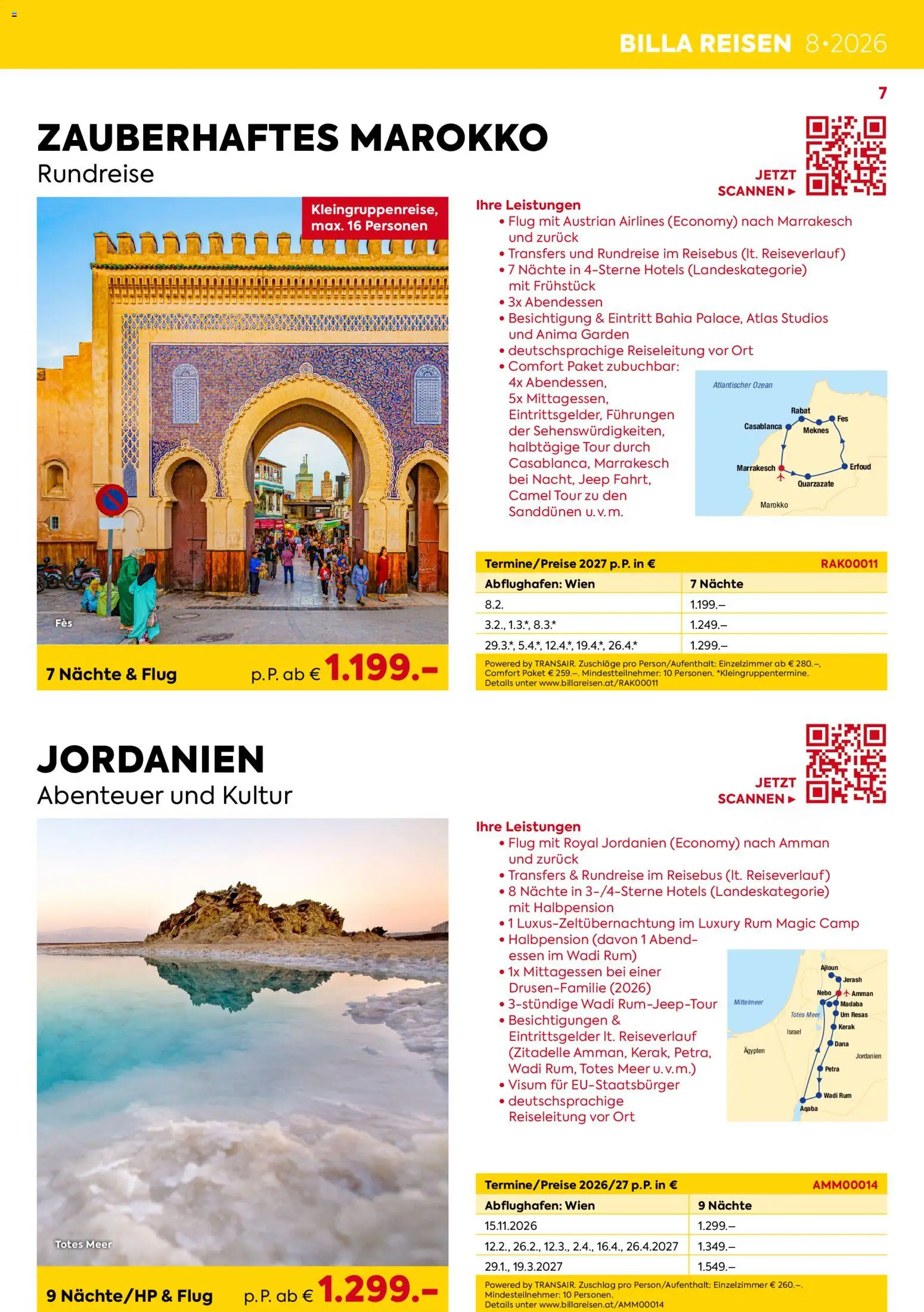 Billa- Billa Reisen Rundreise Highlights 2026/2027 gültig ab 12.08.2026 | Seite: 7